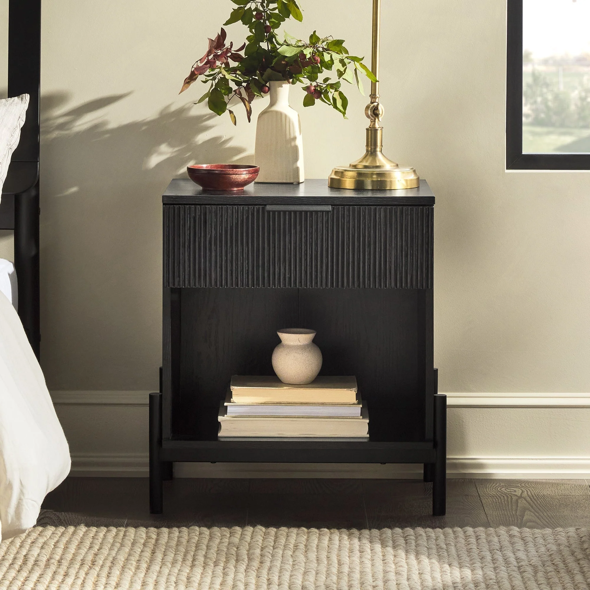 Paris Modern Scandinavian Reeded Nightstand - Image 24