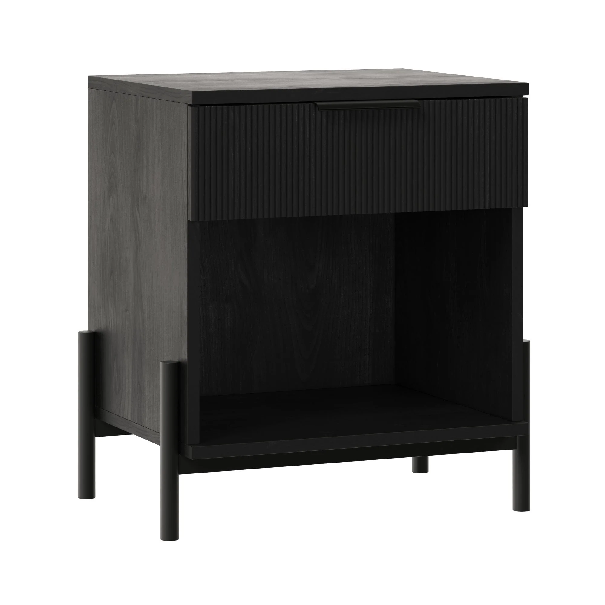 Paris Modern Scandinavian Reeded Nightstand - Image 25