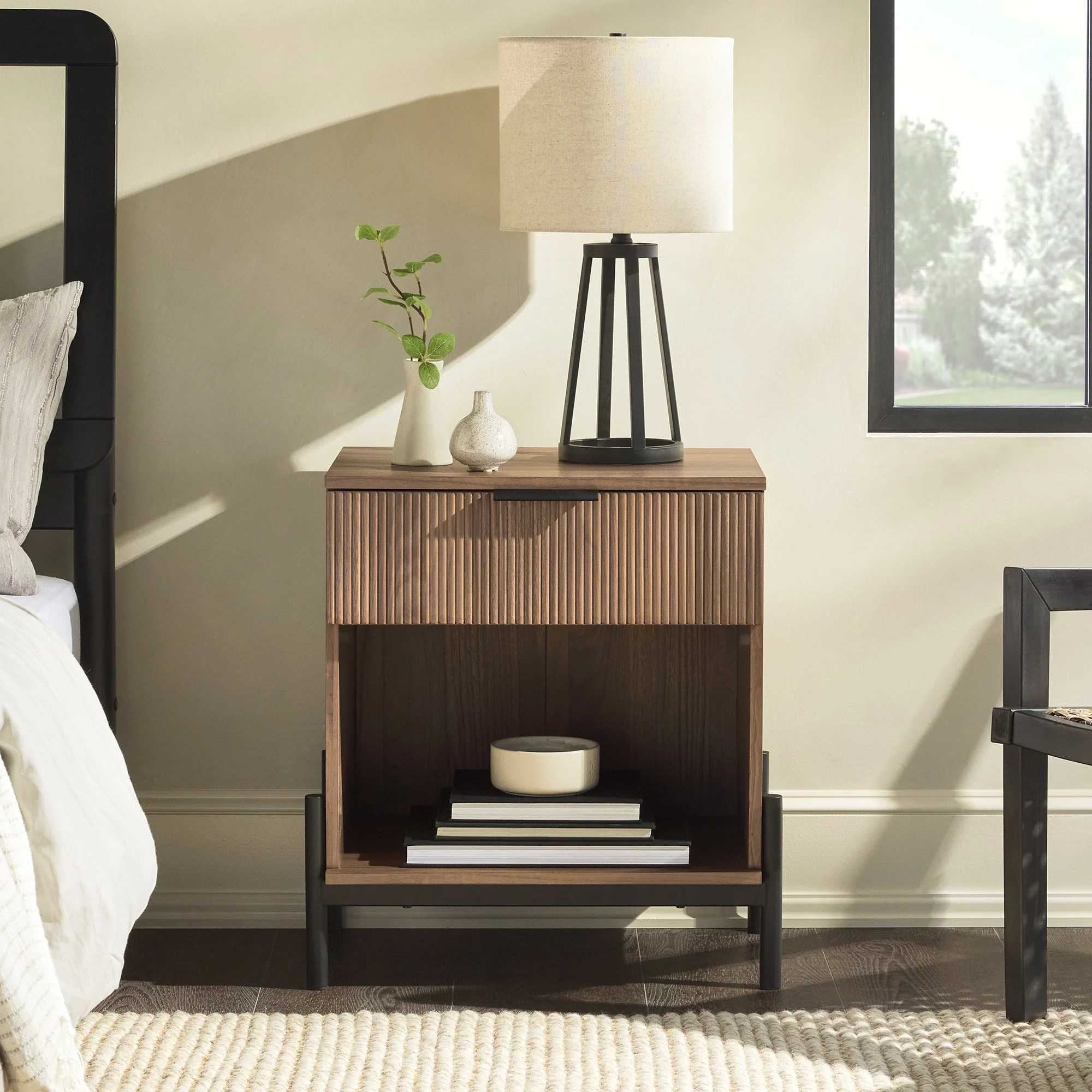 Paris Modern Scandinavian Reeded Nightstand - Image 3