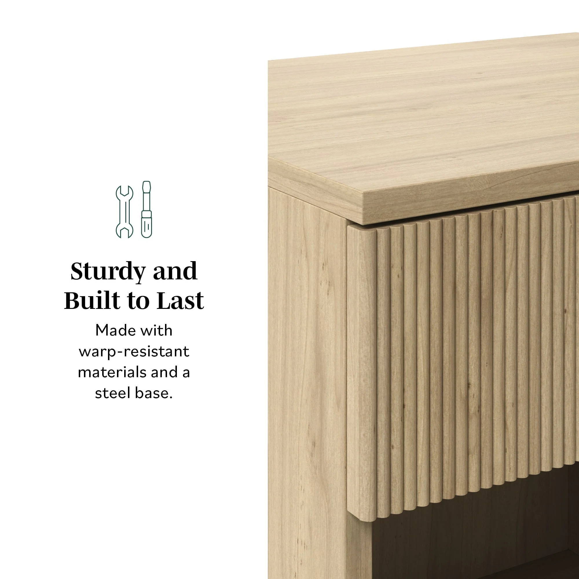 Paris Modern Scandinavian Reeded Nightstand - Image 5