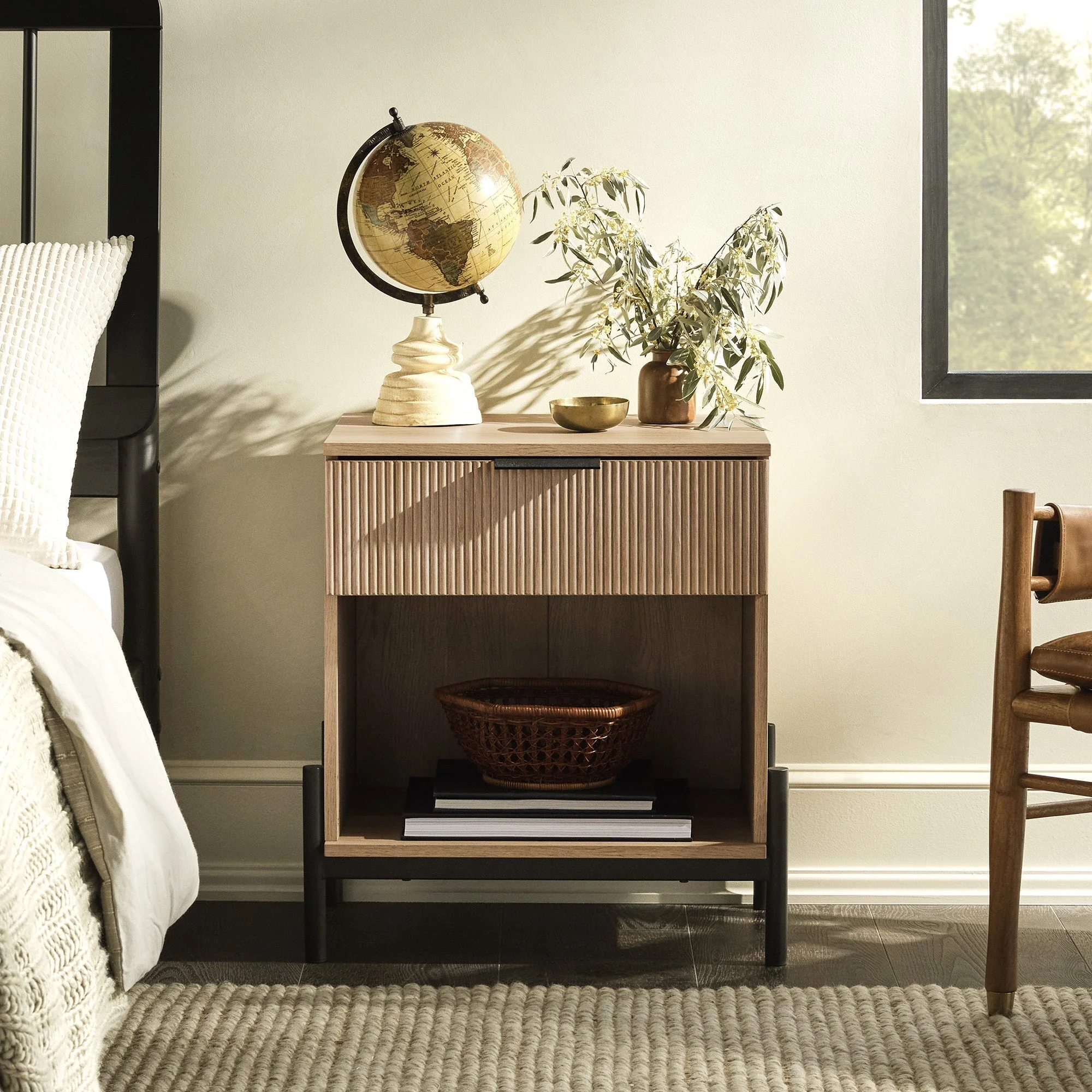 Paris Modern Scandinavian Reeded Nightstand - Image 7