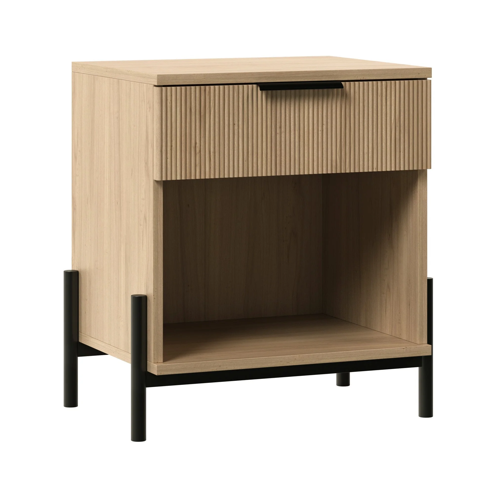 Paris Modern Scandinavian Reeded Nightstand - Image 8