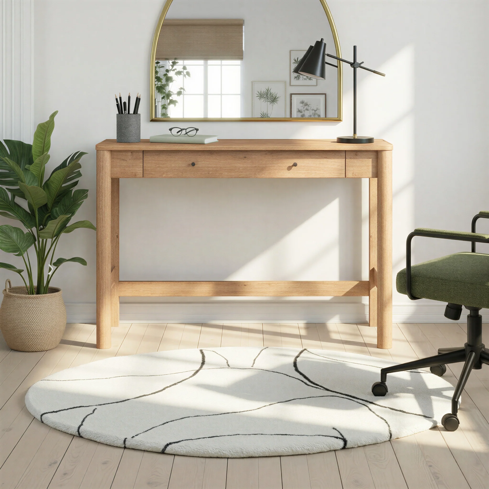 Penelope Modern Writing Desk with Storage - Image 4