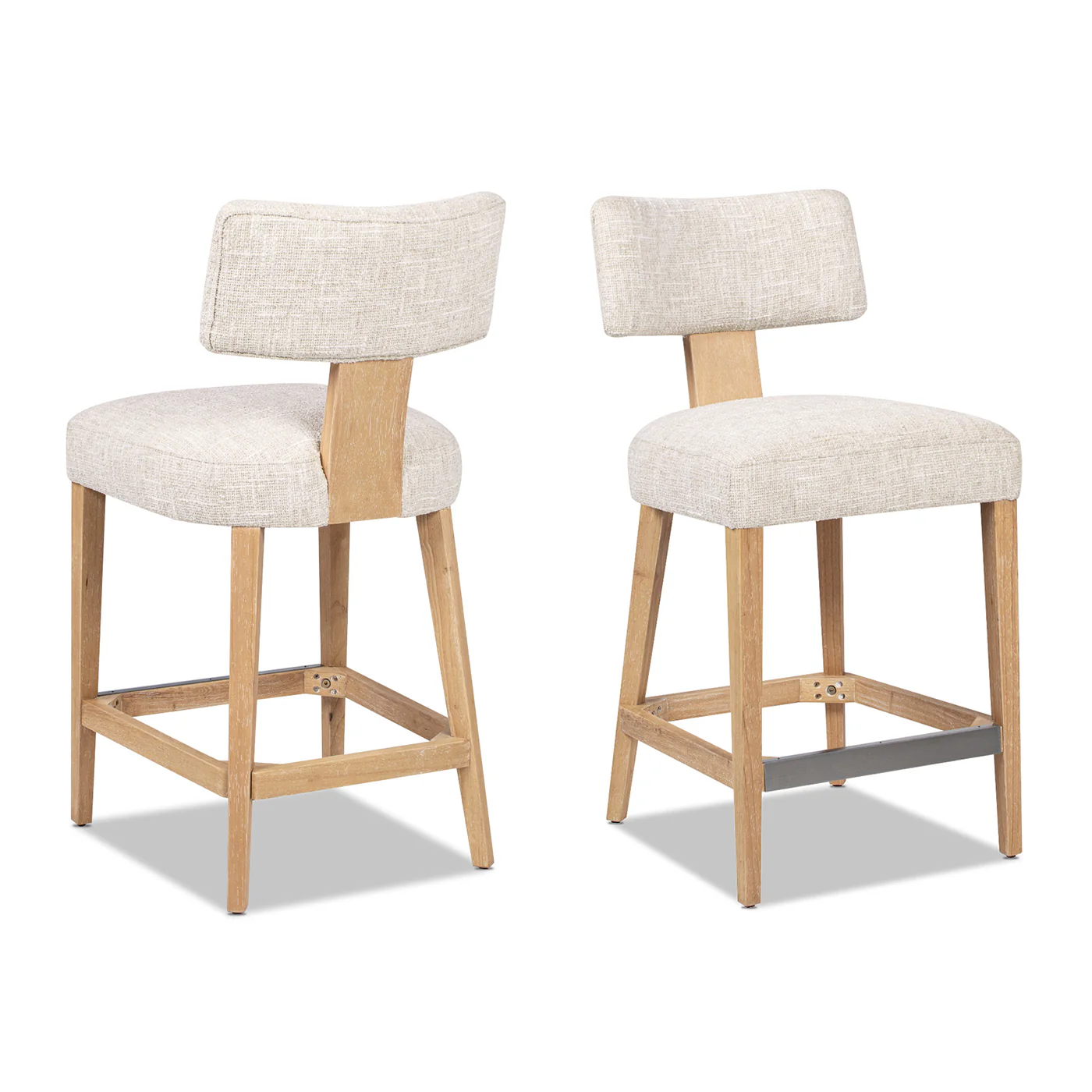 Penny Round Arched Chenille Counter Stool, Set of 2 - Image 4