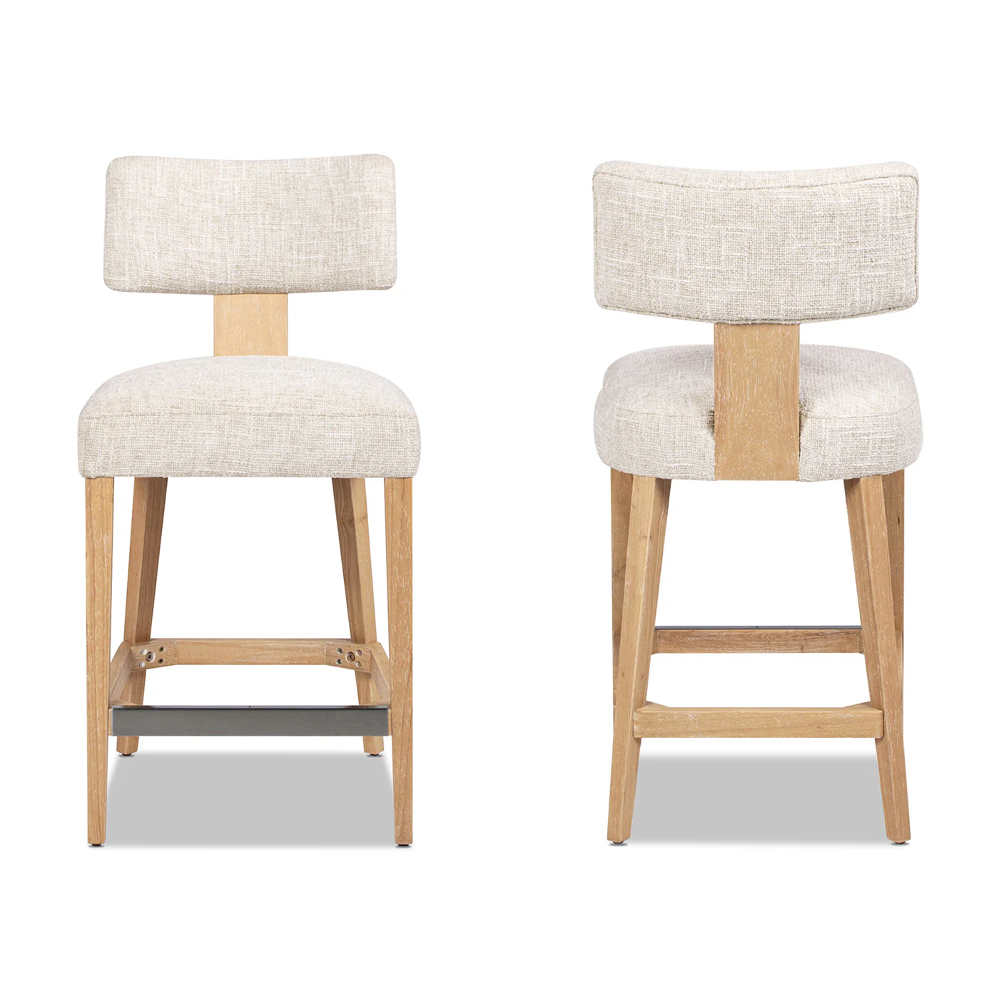 Penny Round Arched Chenille Counter Stool, Set of 2 - Image 5