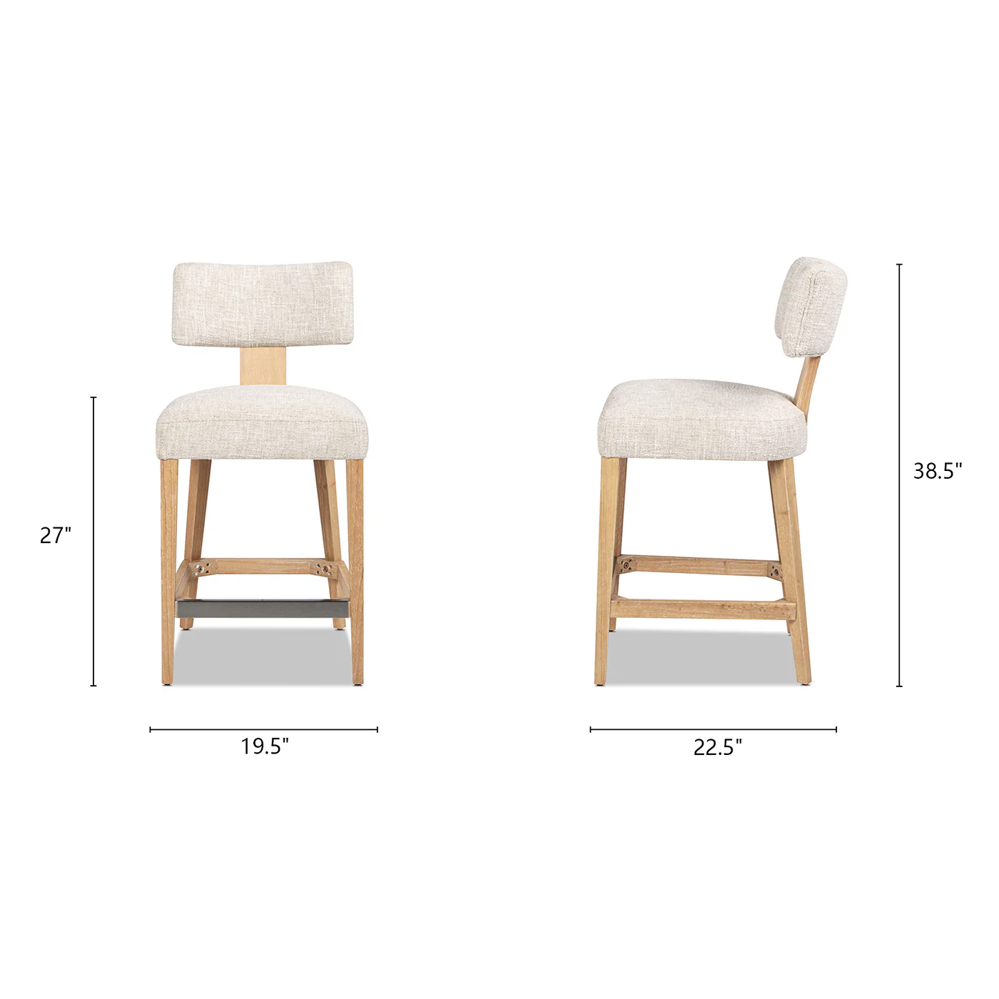 Penny Round Arched Chenille Counter Stool, Set of 2 - Image 8