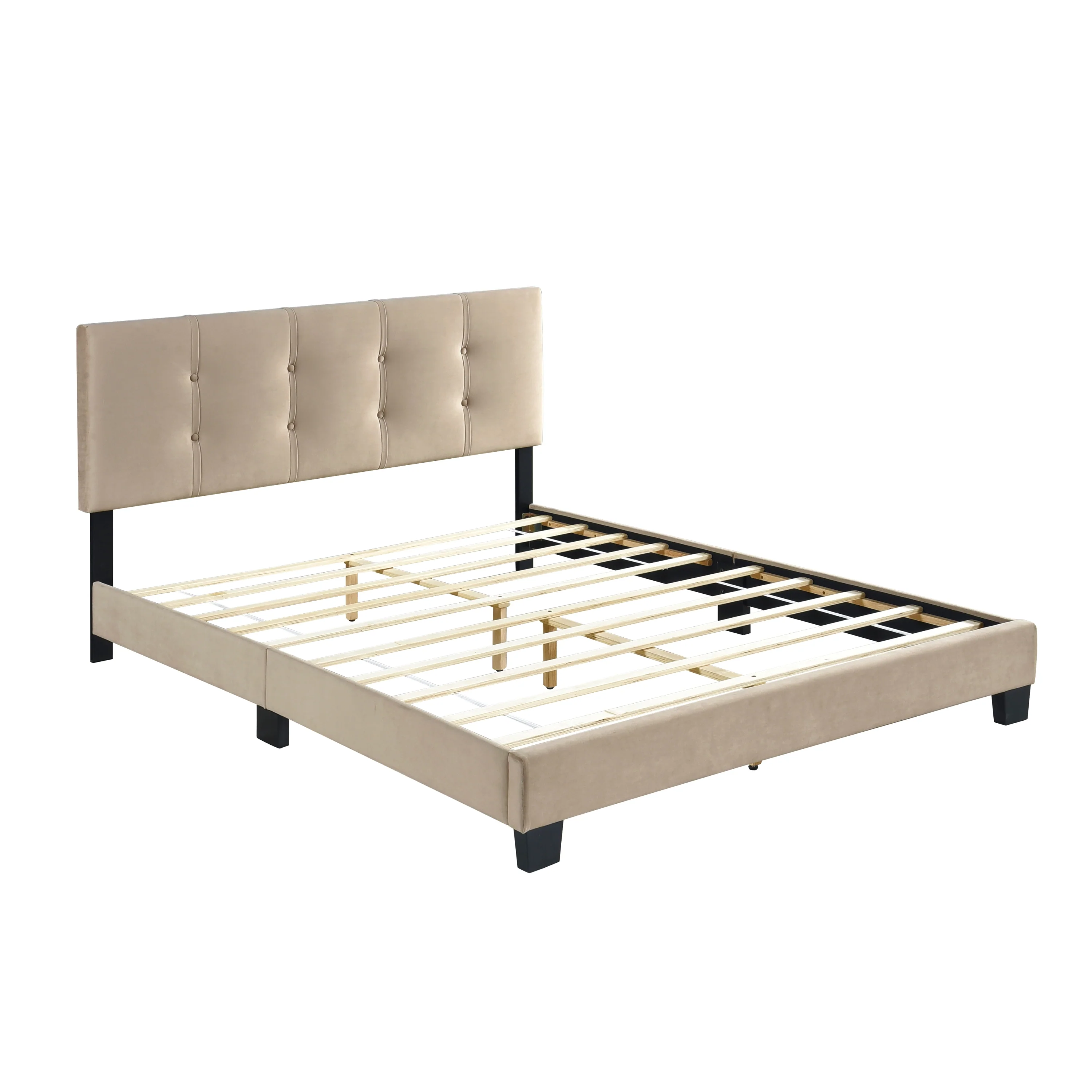 Walker Edison | Queen Velvet Platform Bed - Image 5