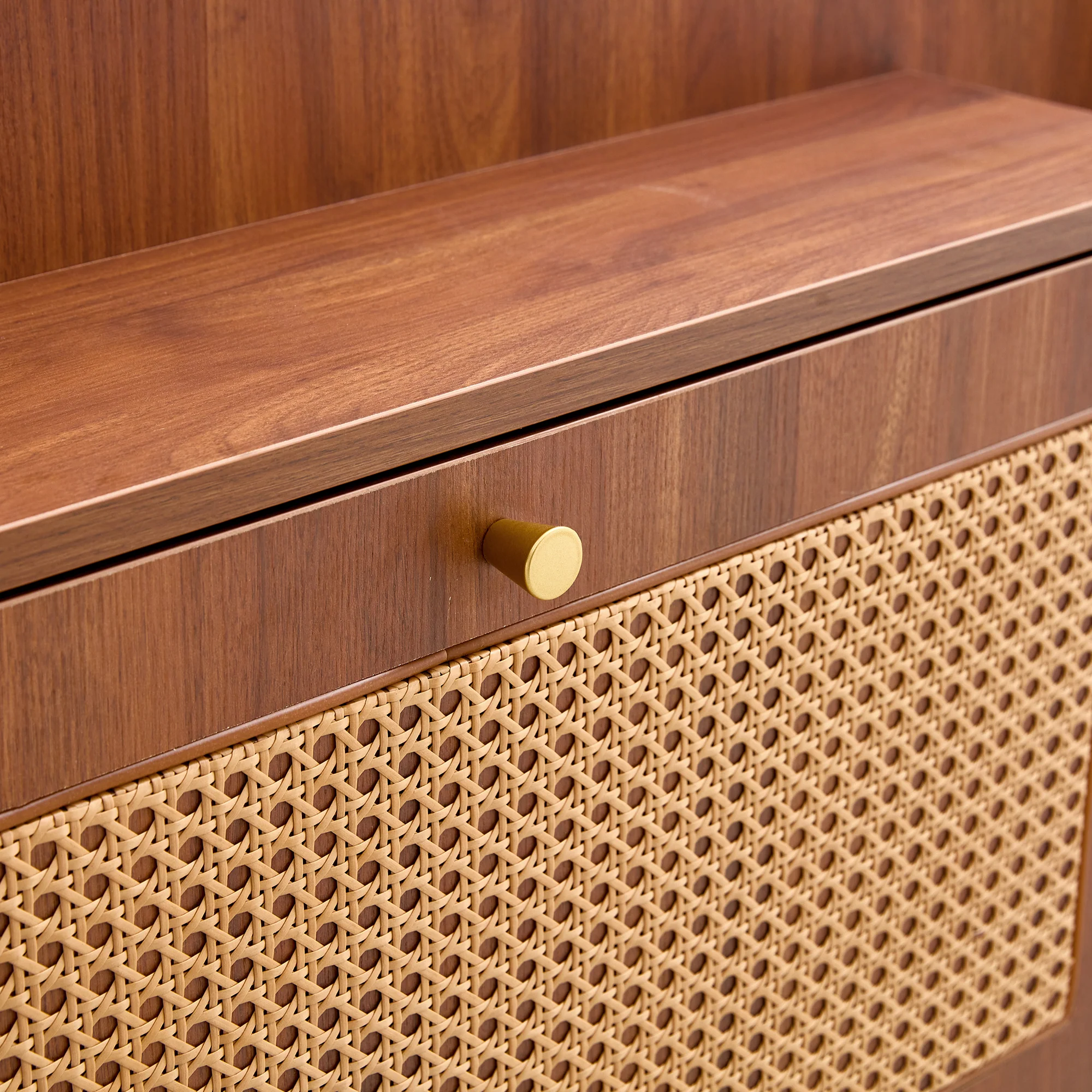 Walker Edison | Rattan Modern Minimalist Entryway Storage Cabinet - Image 14