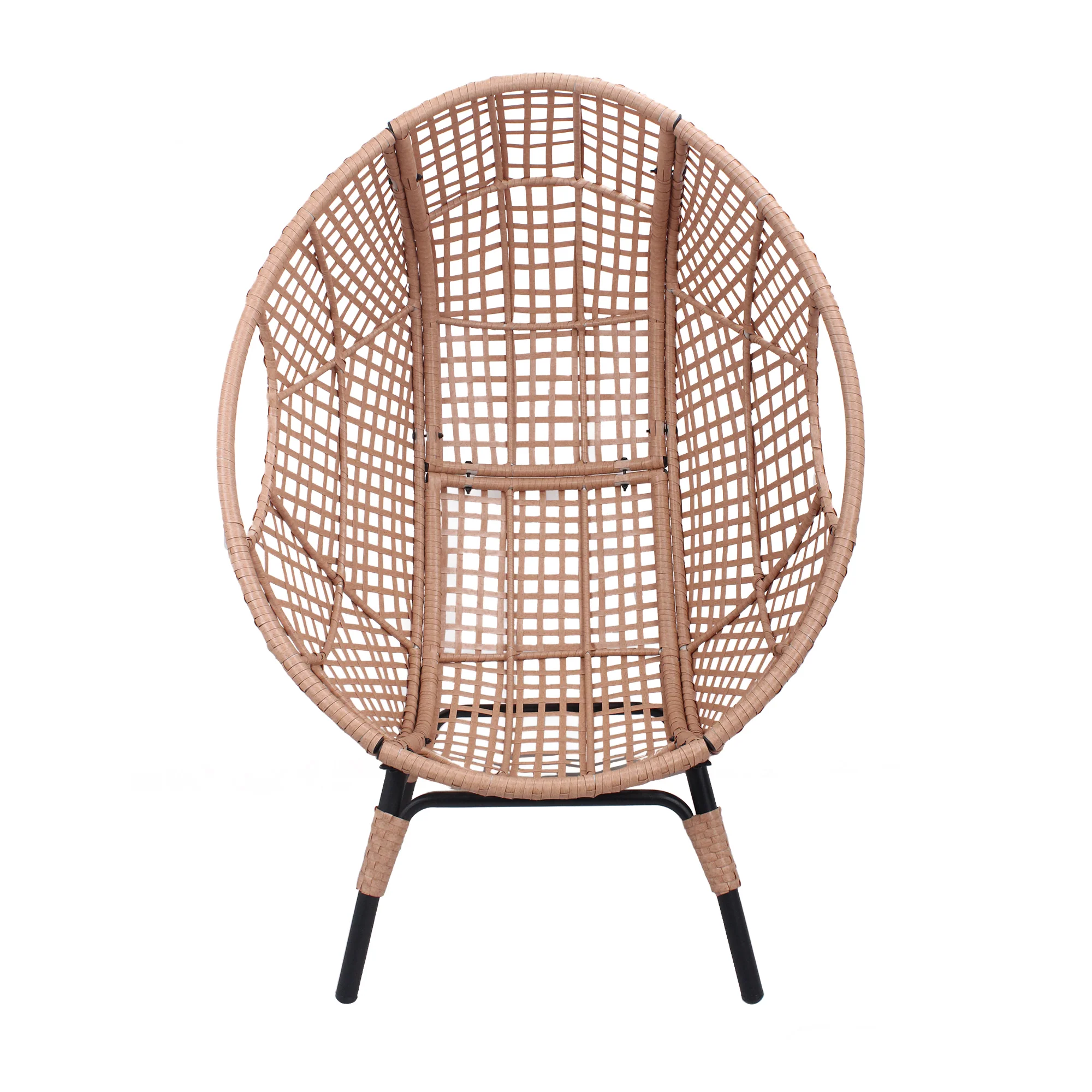 Rattan Outdoor Indoor Elegant Arc Back Hanging Egg Chair - Image 8
