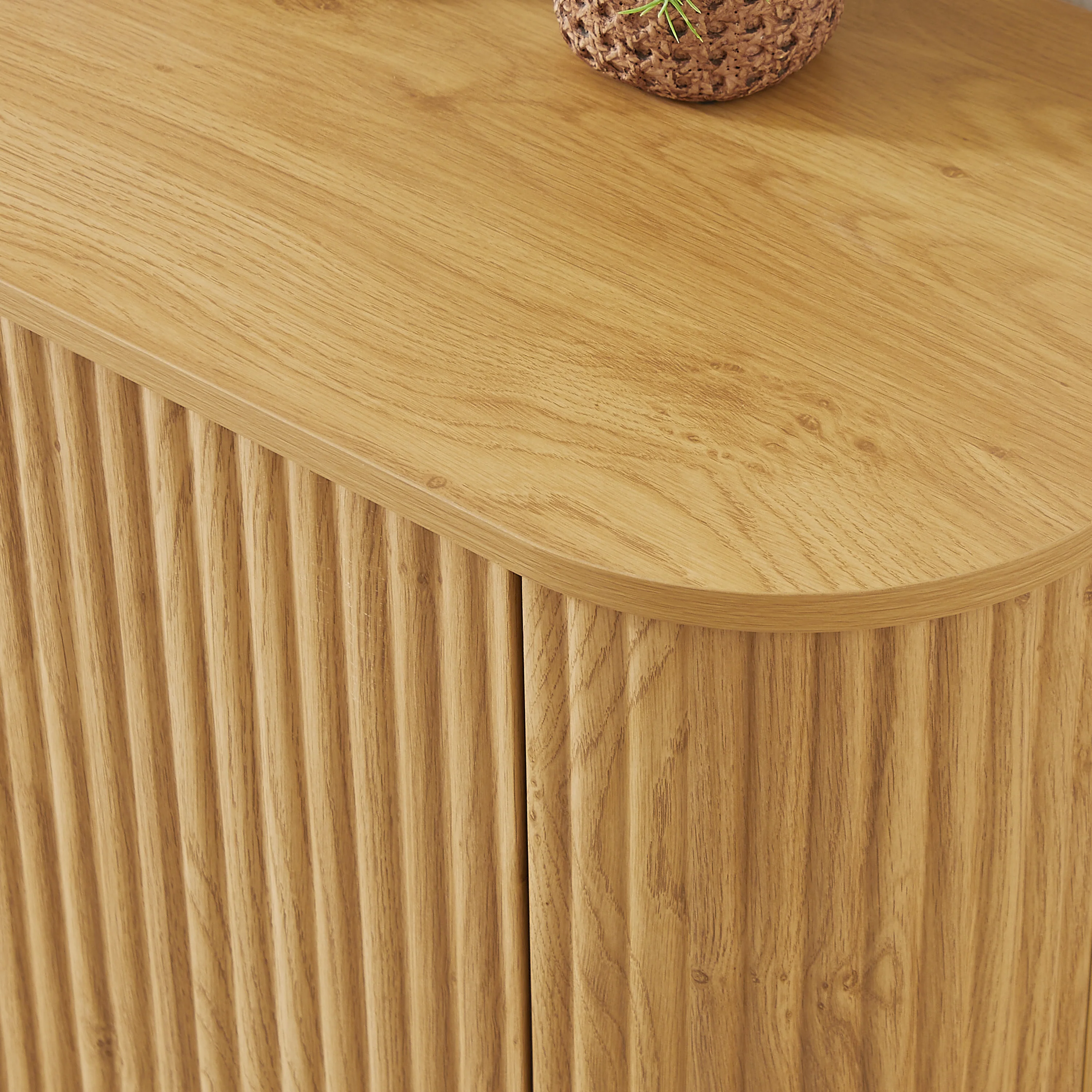 Walker Edison | Reeded Modern Curve Design Storage Coffee Table - Image 12