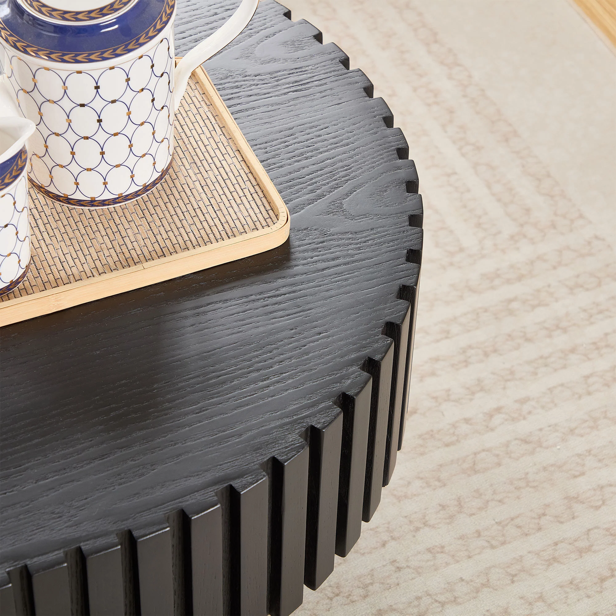 Walker Edison | Reeded Modern Handcraft Coffee Table - Image 9