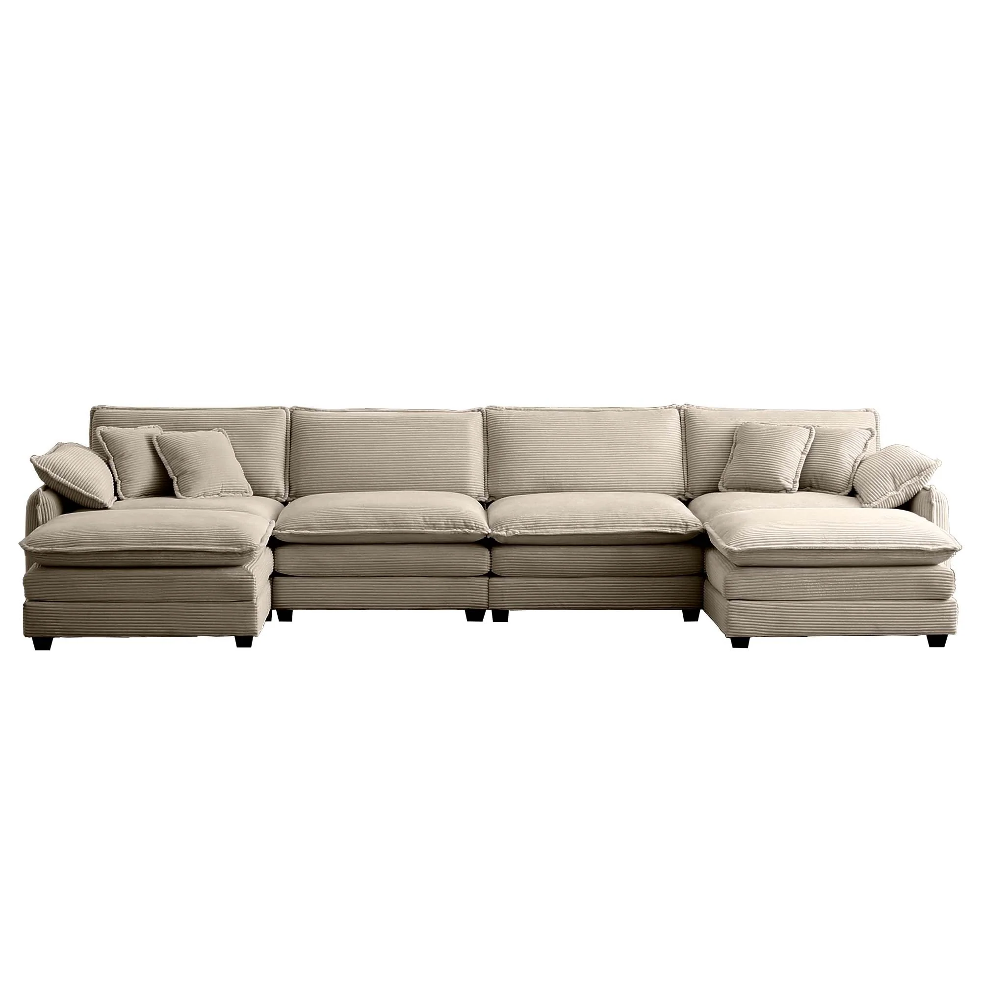 Walker Edison | Retro Chic: Corduroy Couch Cloud Modular Sofa Design - Image 5