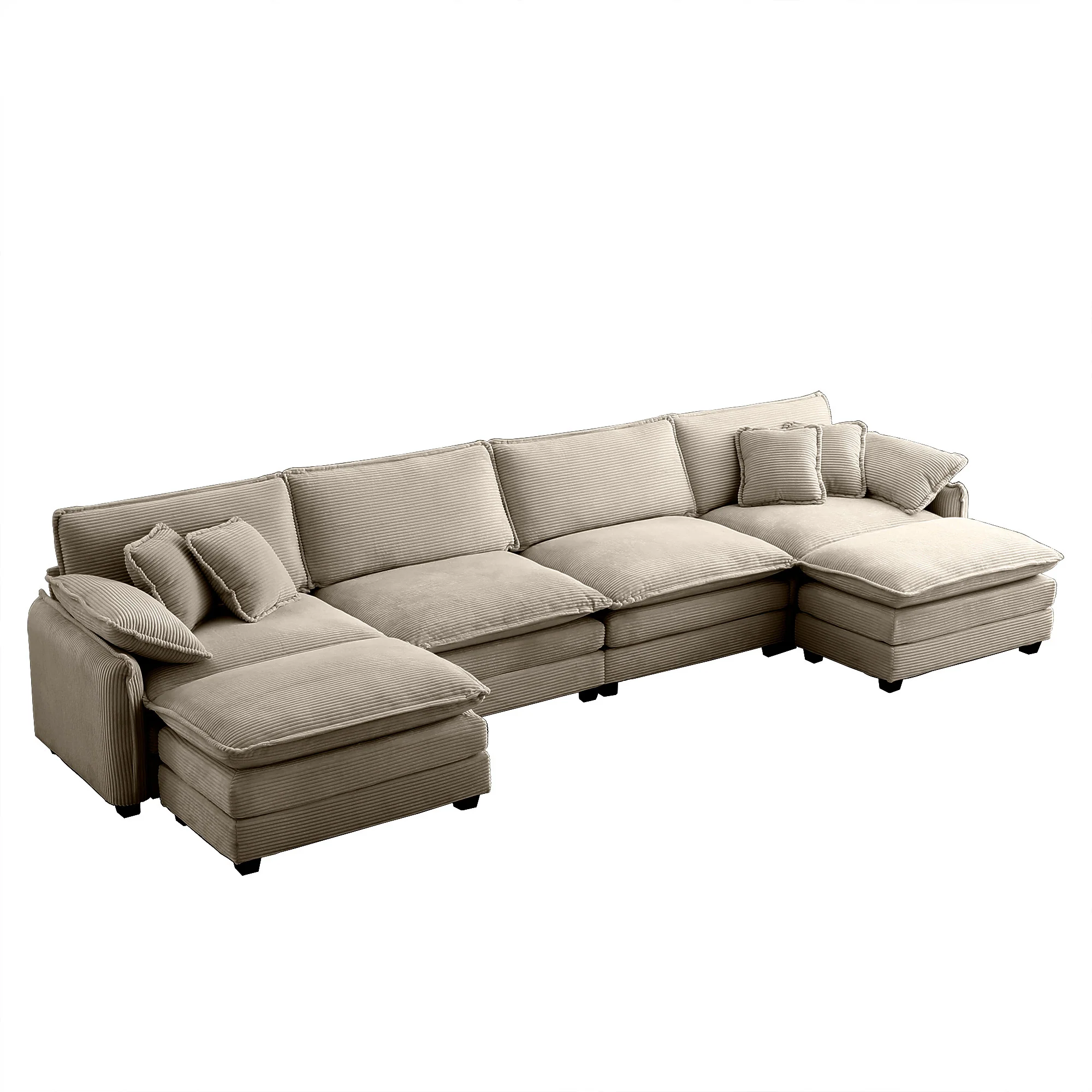 Walker Edison | Retro Chic: Corduroy Couch Cloud Modular Sofa Design - Image 6