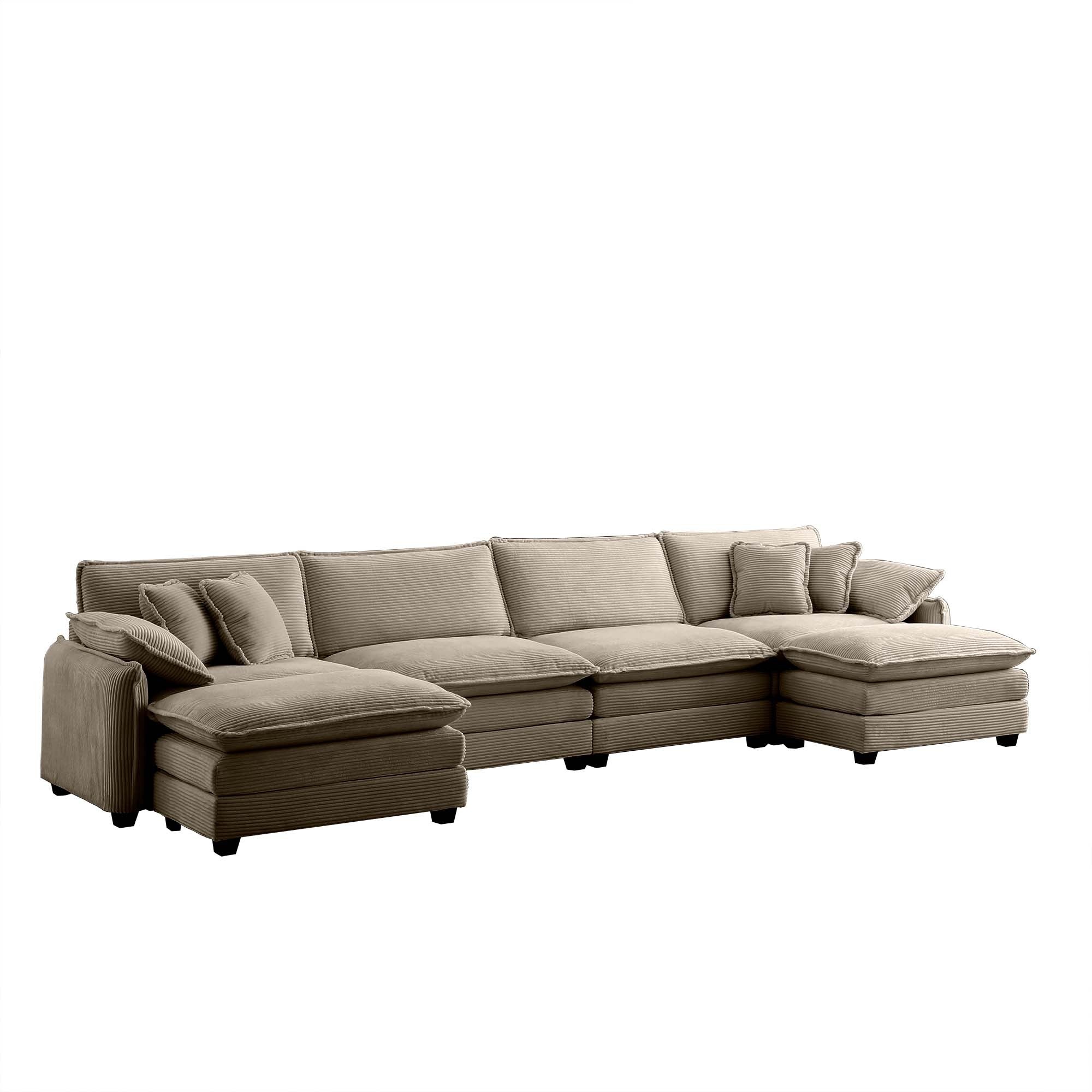 Walker Edison | Retro Chic: Corduroy Couch Cloud Modular Sofa Design - Image 7