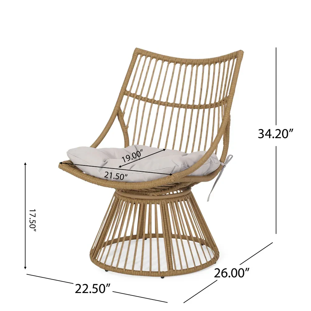 Walker Edison | Retro Wicker Outdoor Chat Set - Image 6