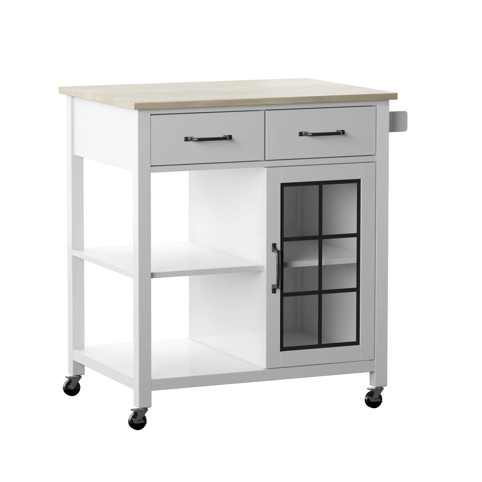 Compact Rolling Kitchen Island Cart with Storage - Image 12