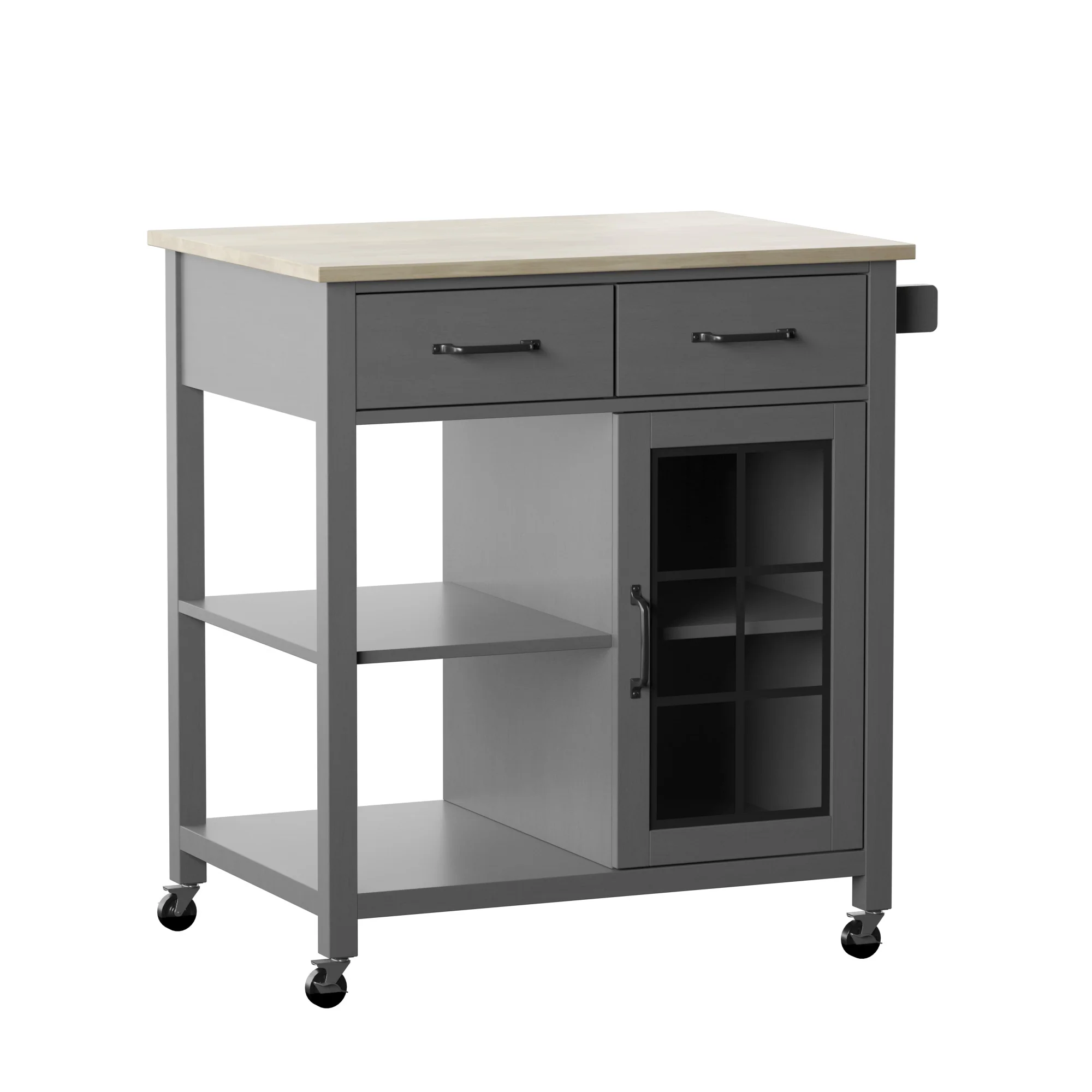 Compact Rolling Kitchen Island Cart with Storage - Image 19