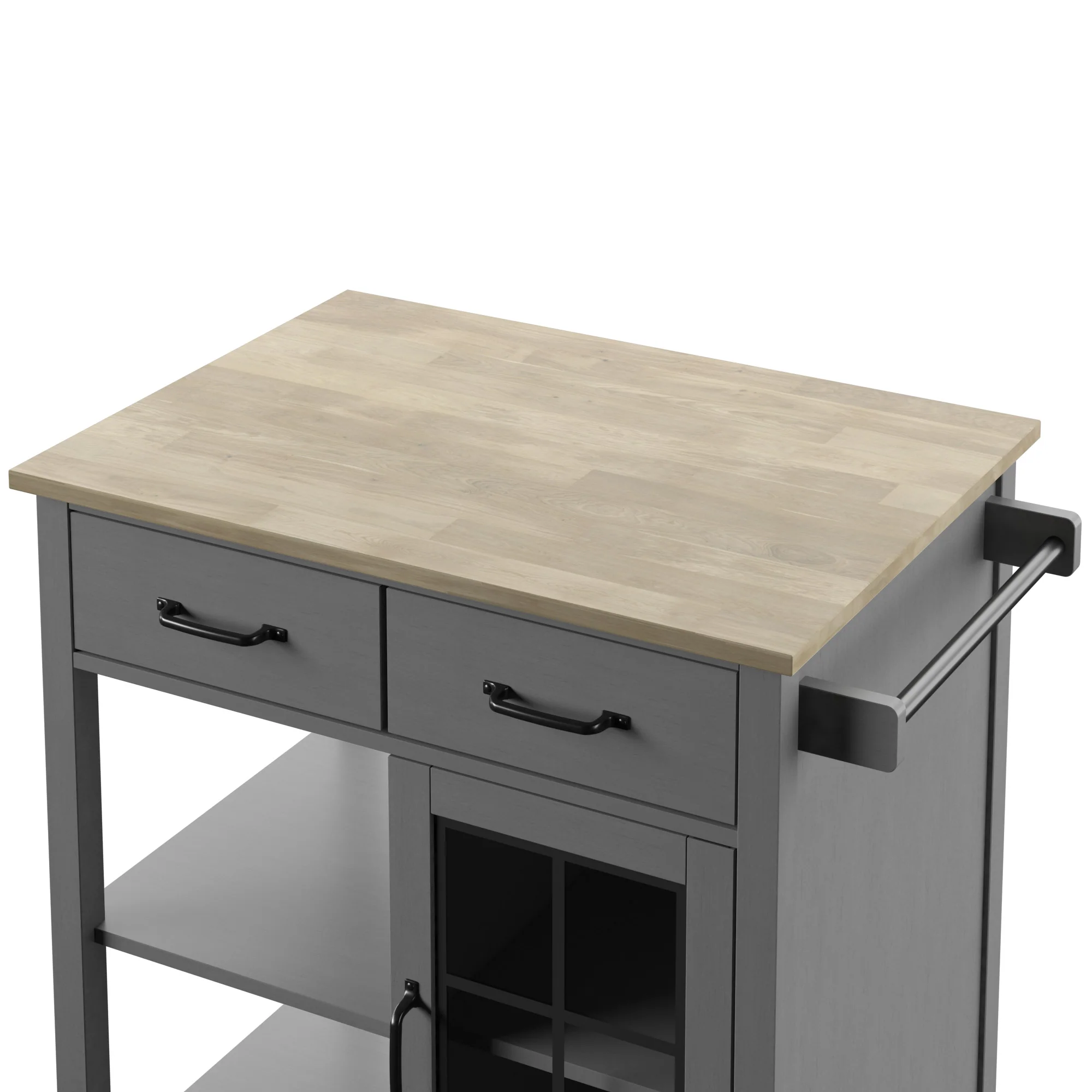 Compact Rolling Kitchen Island Cart with Storage - Image 21