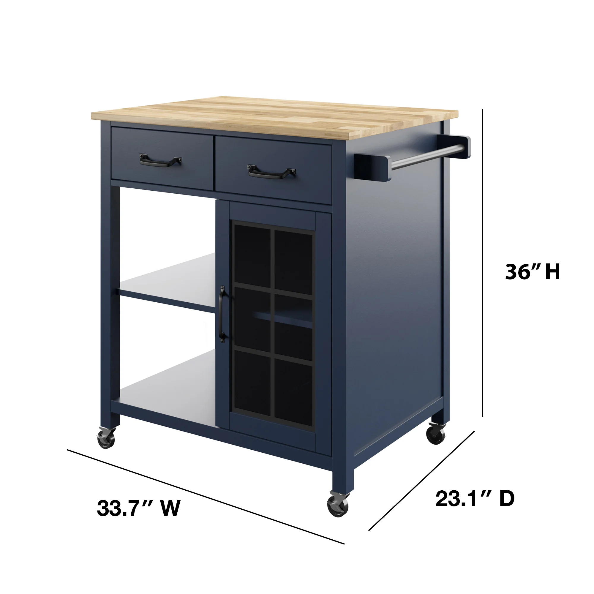 Compact Rolling Kitchen Island Cart with Storage - Image 29