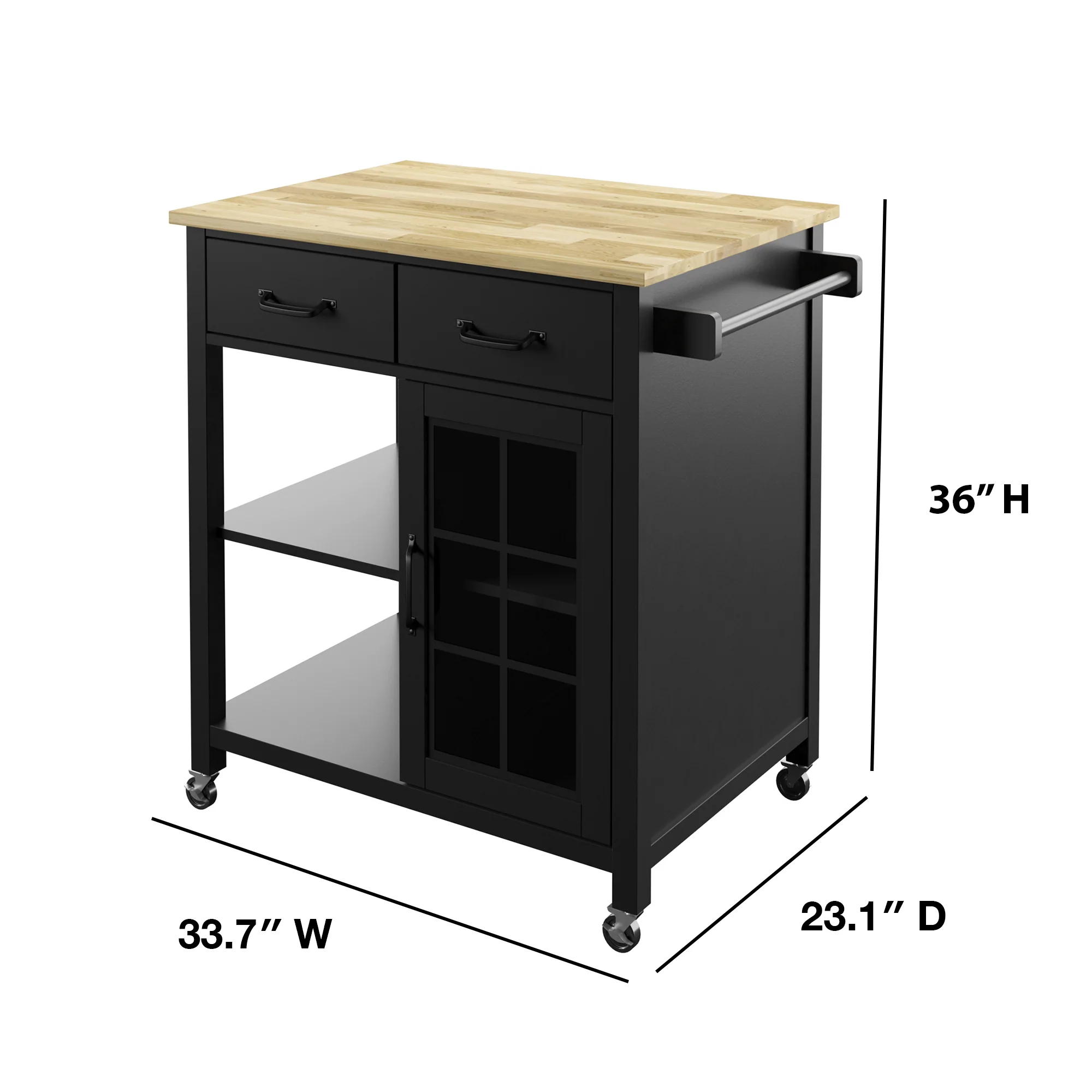 Compact Rolling Kitchen Island Cart with Storage - Image 6
