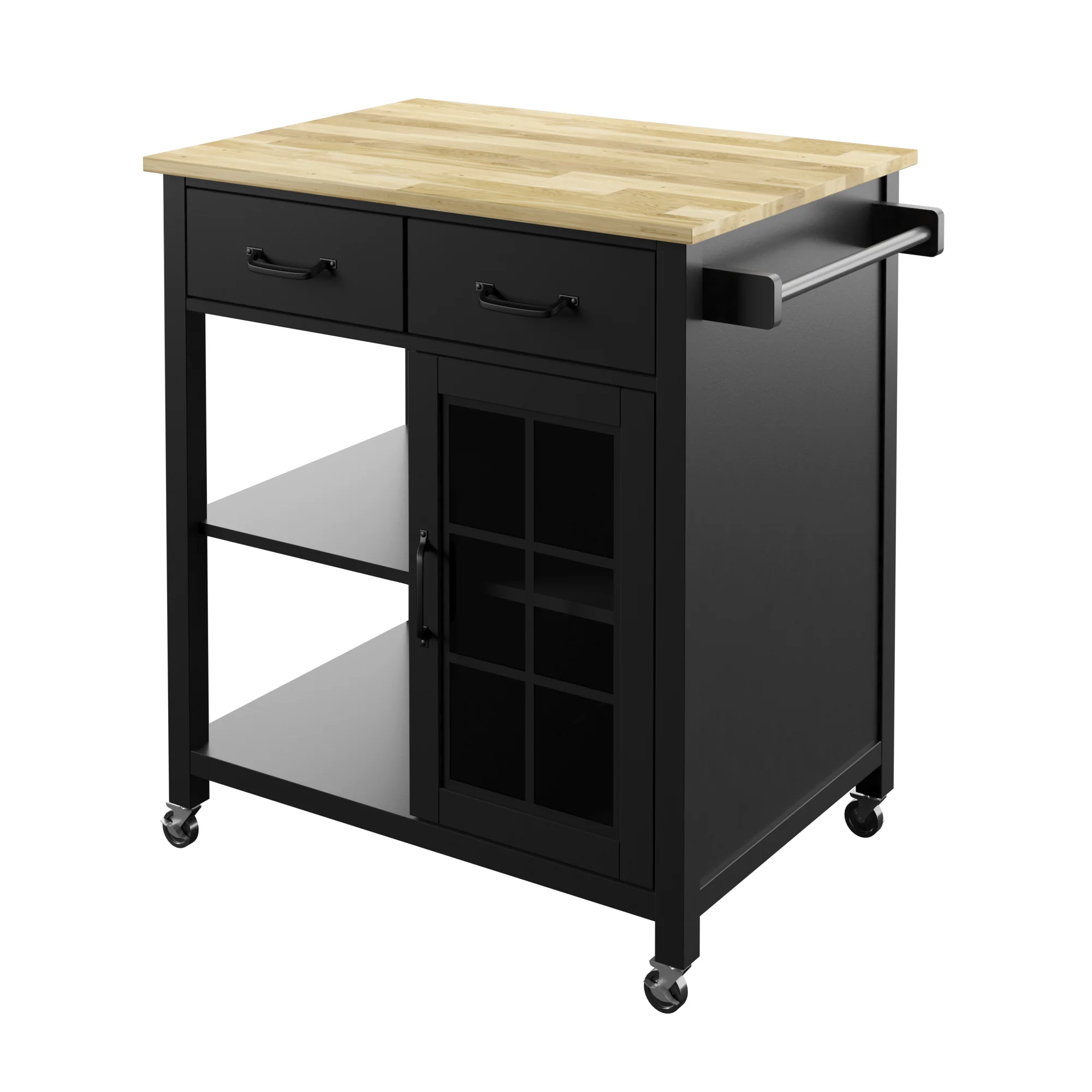Compact Rolling Kitchen Island Cart with Storage - Image 9