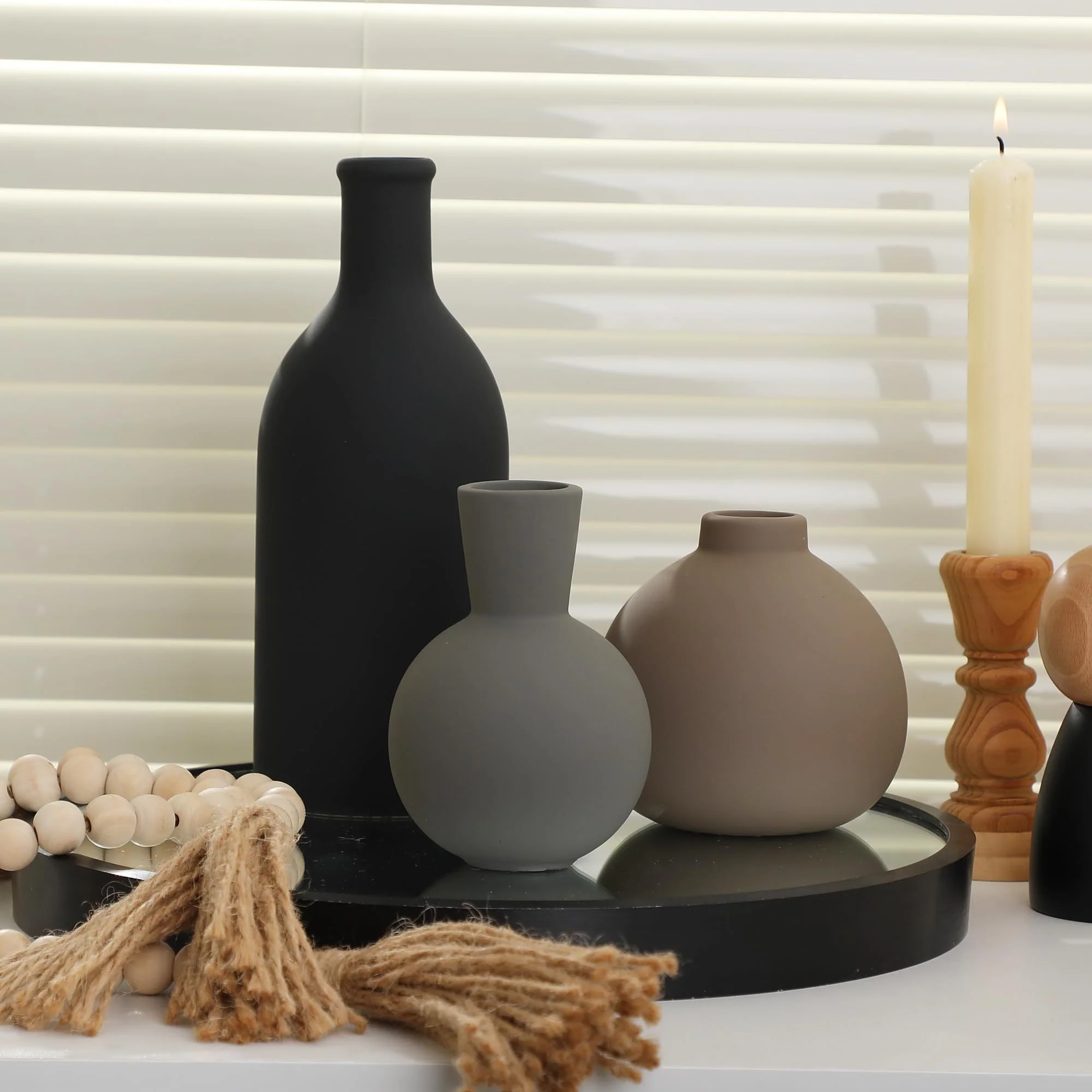 Ceramic minimalist Bud Vase Set of 3 - Image 3