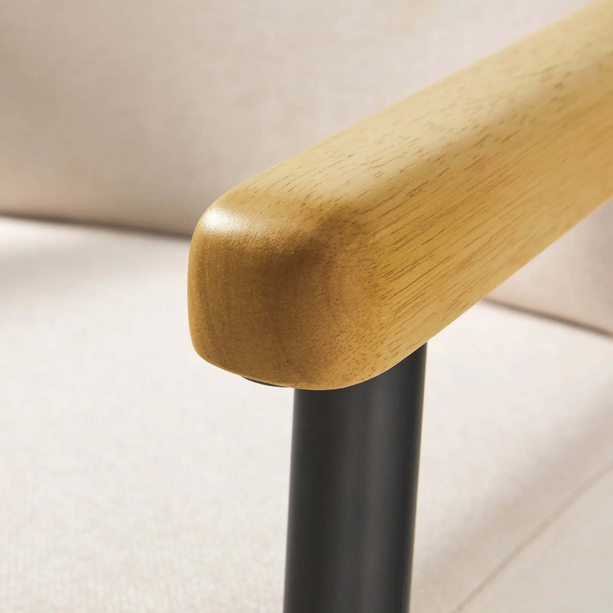Samantha Modern Curved Wood and Metal Upholstered Dining Chair, Set of 2 - Image 10