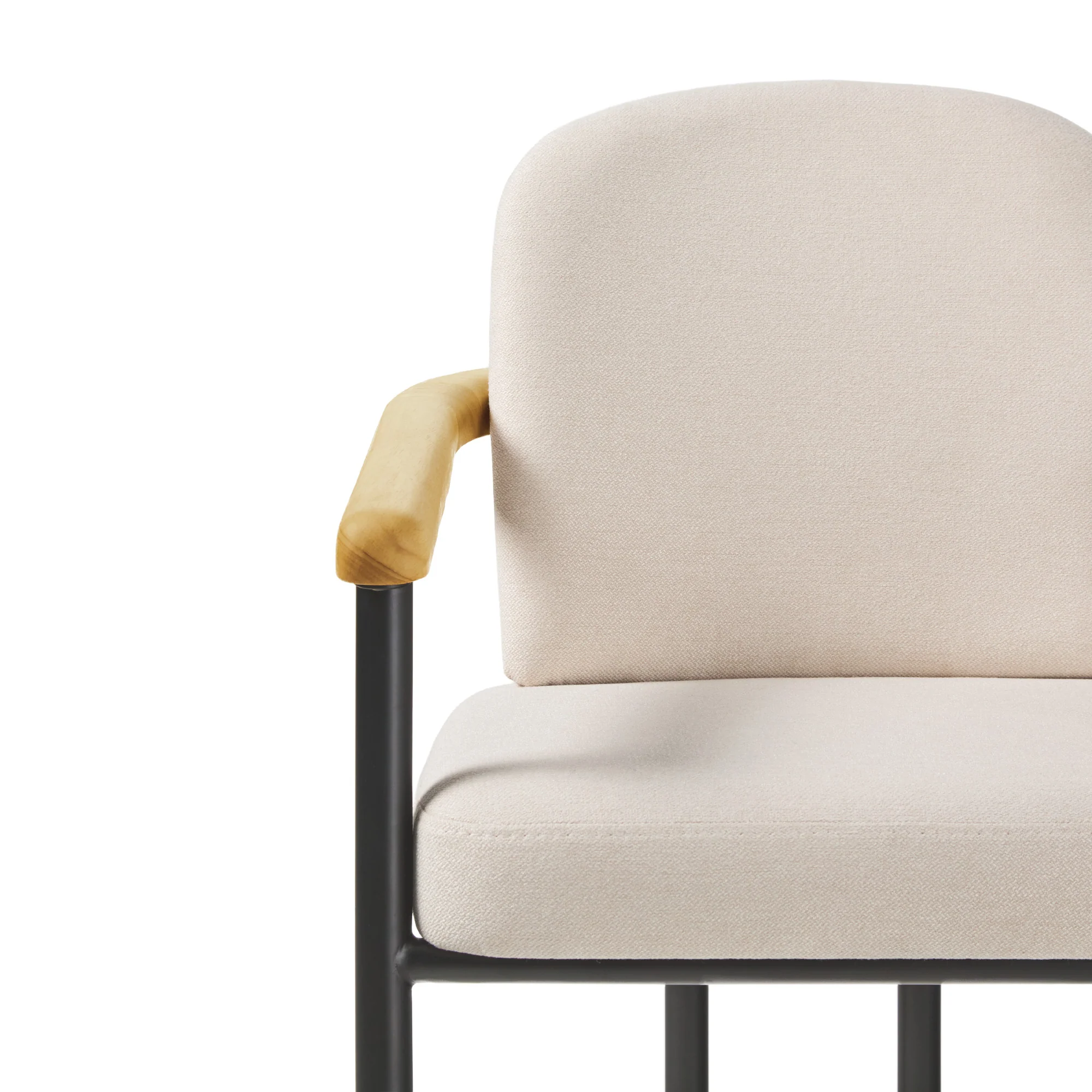 Samantha Modern Curved Wood and Metal Upholstered Dining Chair, Set of 2 - Image 13