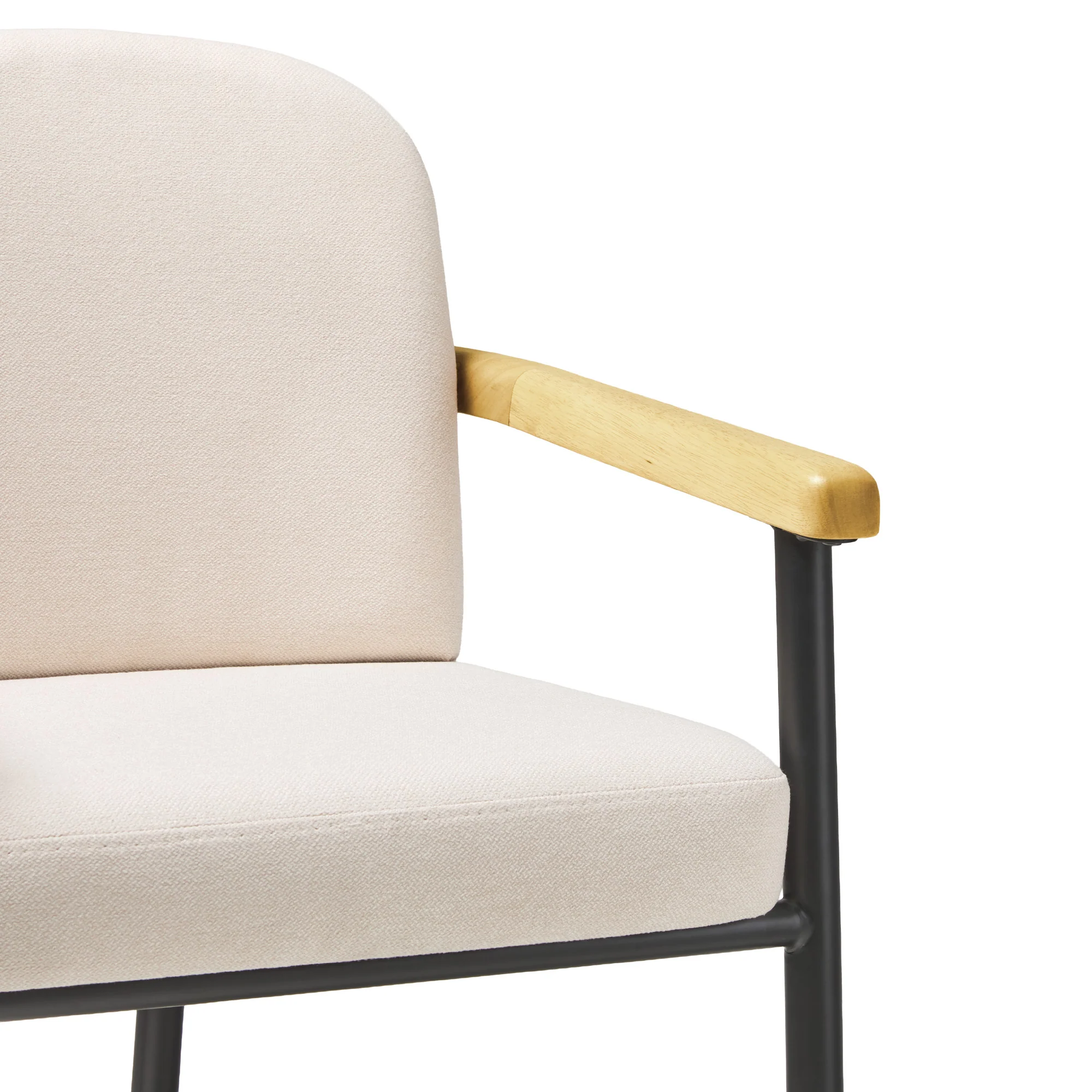 Samantha Modern Curved Wood and Metal Upholstered Dining Chair, Set of 2 - Image 14