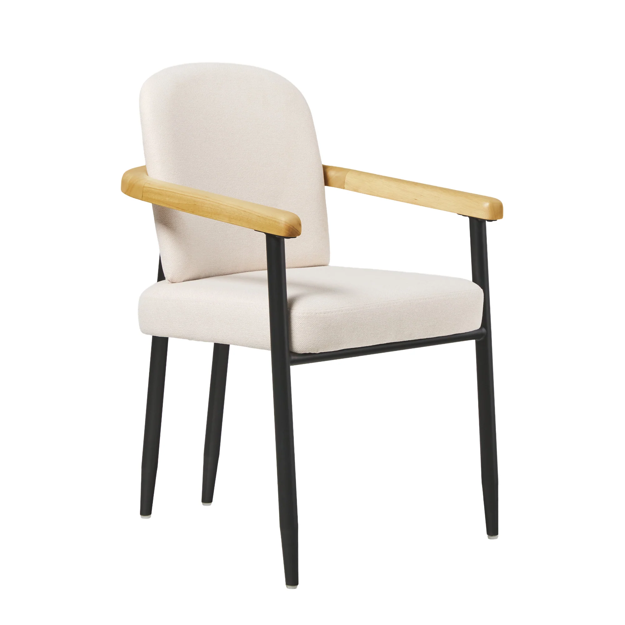 Samantha Modern Curved Wood and Metal Upholstered Dining Chair, Set of 2 - Image 16