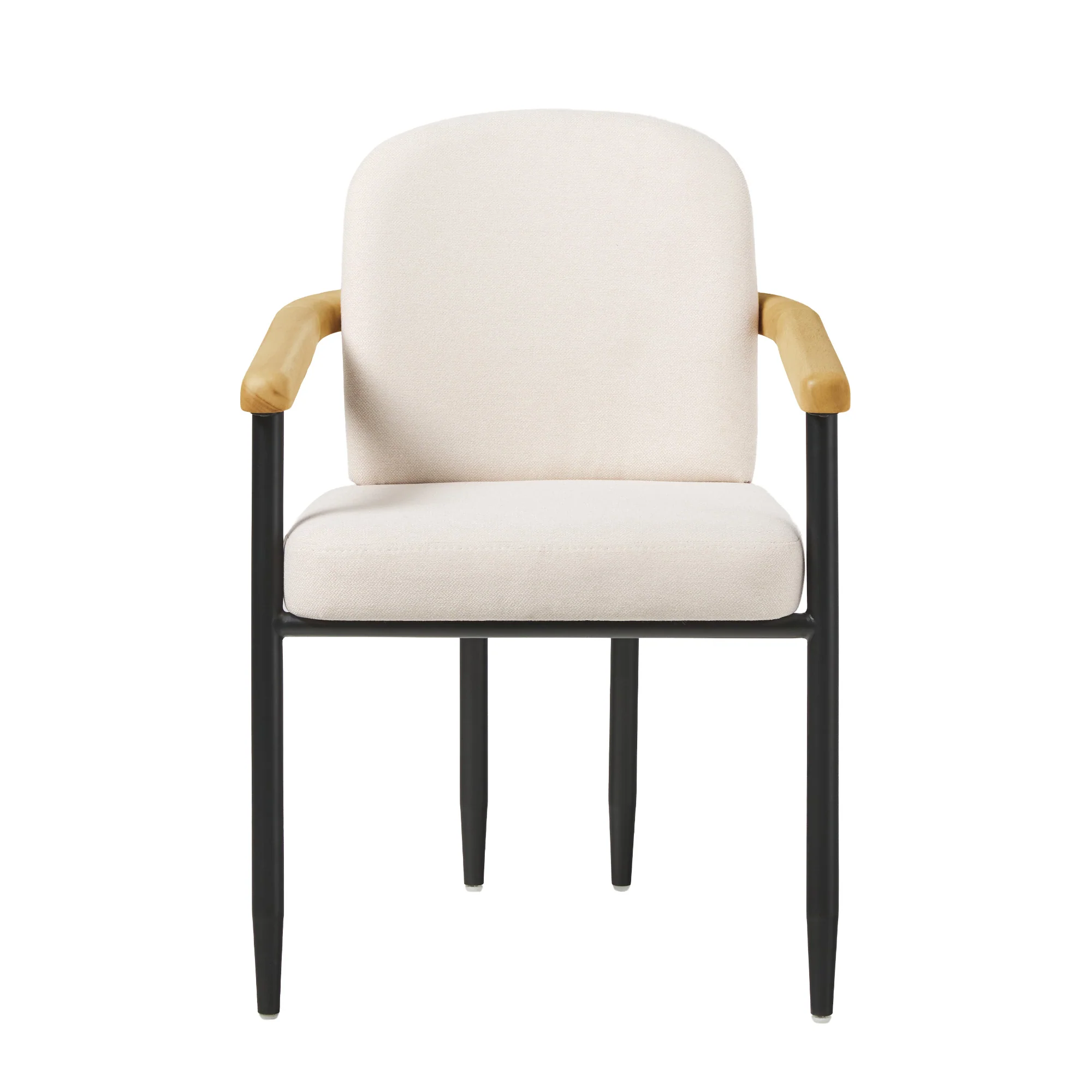 Samantha Modern Curved Wood and Metal Upholstered Dining Chair, Set of 2 - Image 17