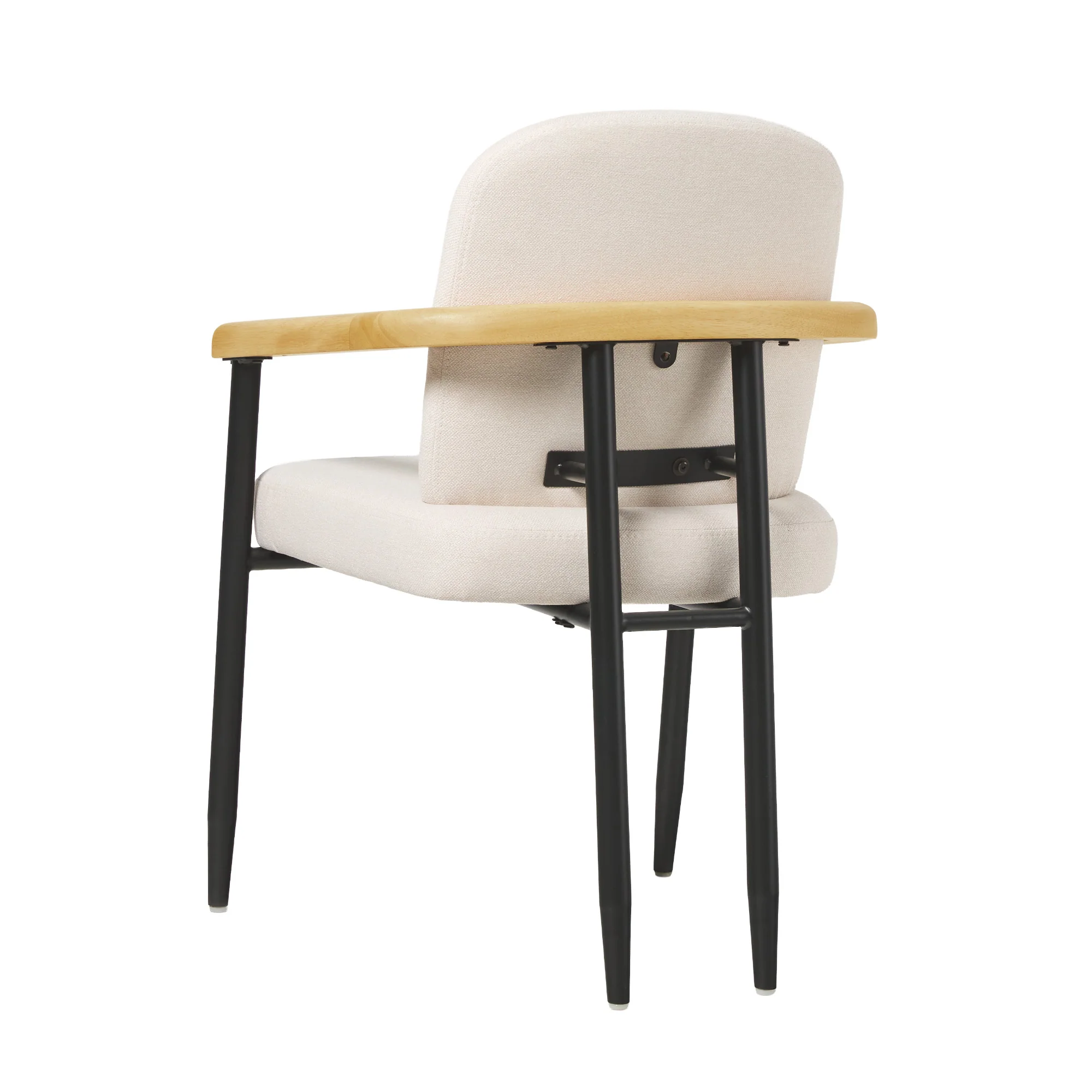 Samantha Modern Curved Wood and Metal Upholstered Dining Chair, Set of 2 - Image 18