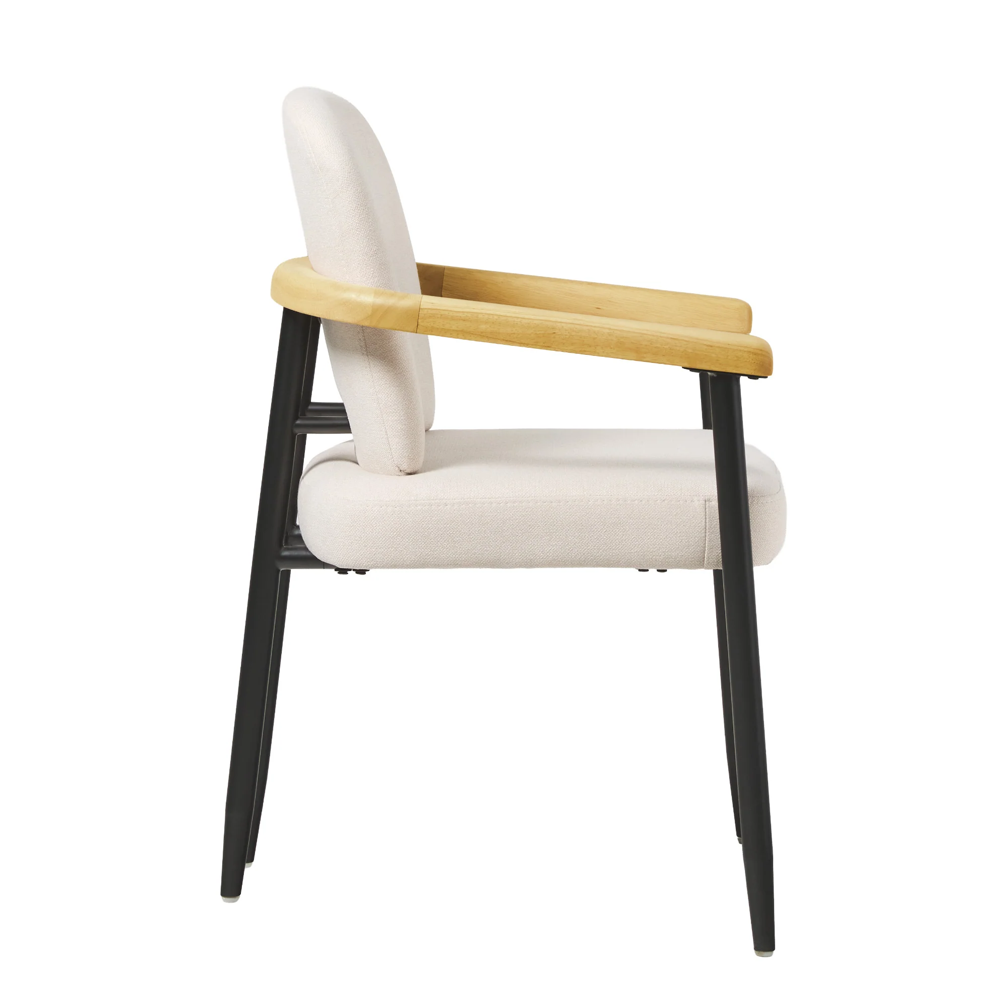 Samantha Modern Curved Wood and Metal Upholstered Dining Chair, Set of 2 - Image 19