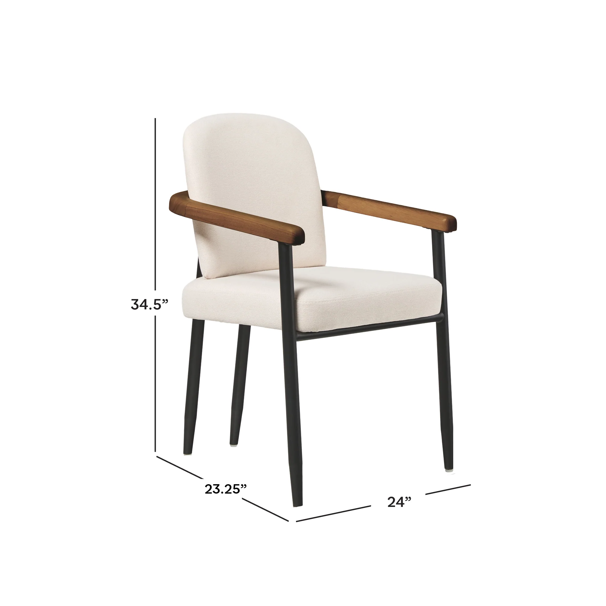 Samantha Modern Curved Wood and Metal Upholstered Dining Chair, Set of 2 - Image 23