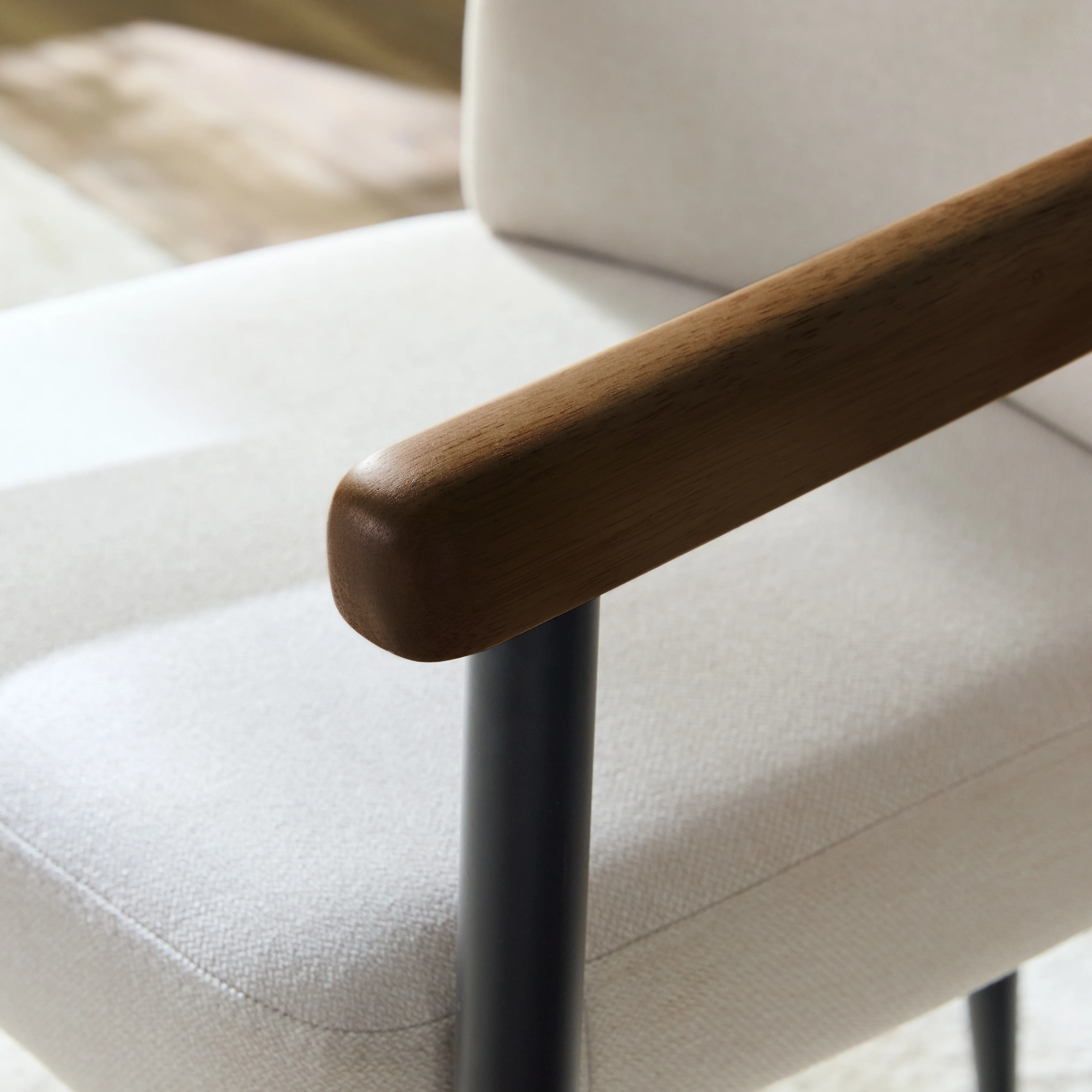 Samantha Modern Curved Wood and Metal Upholstered Dining Chair, Set of 2 - Image 25