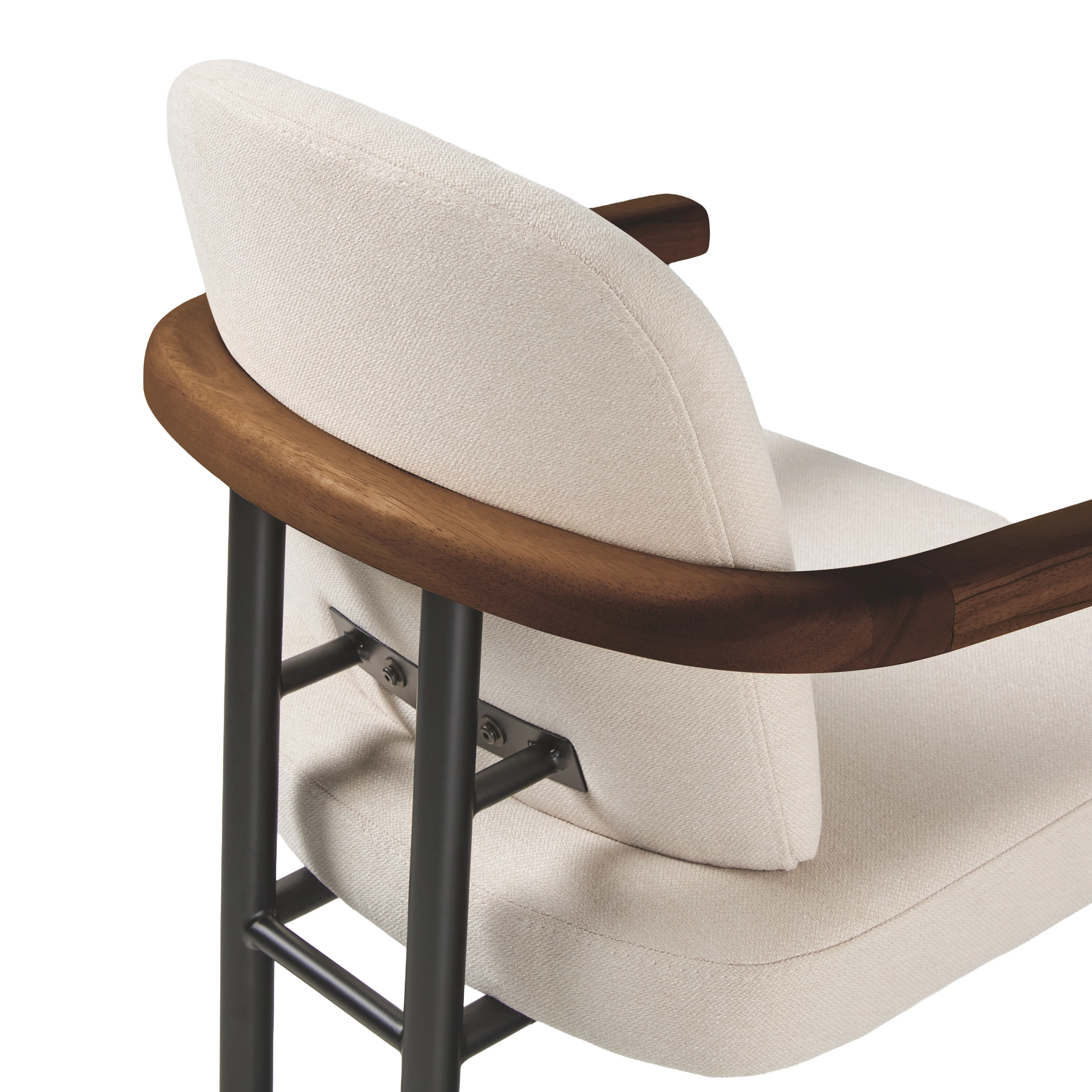 Samantha Modern Curved Wood and Metal Upholstered Dining Chair, Set of 2 - Image 28