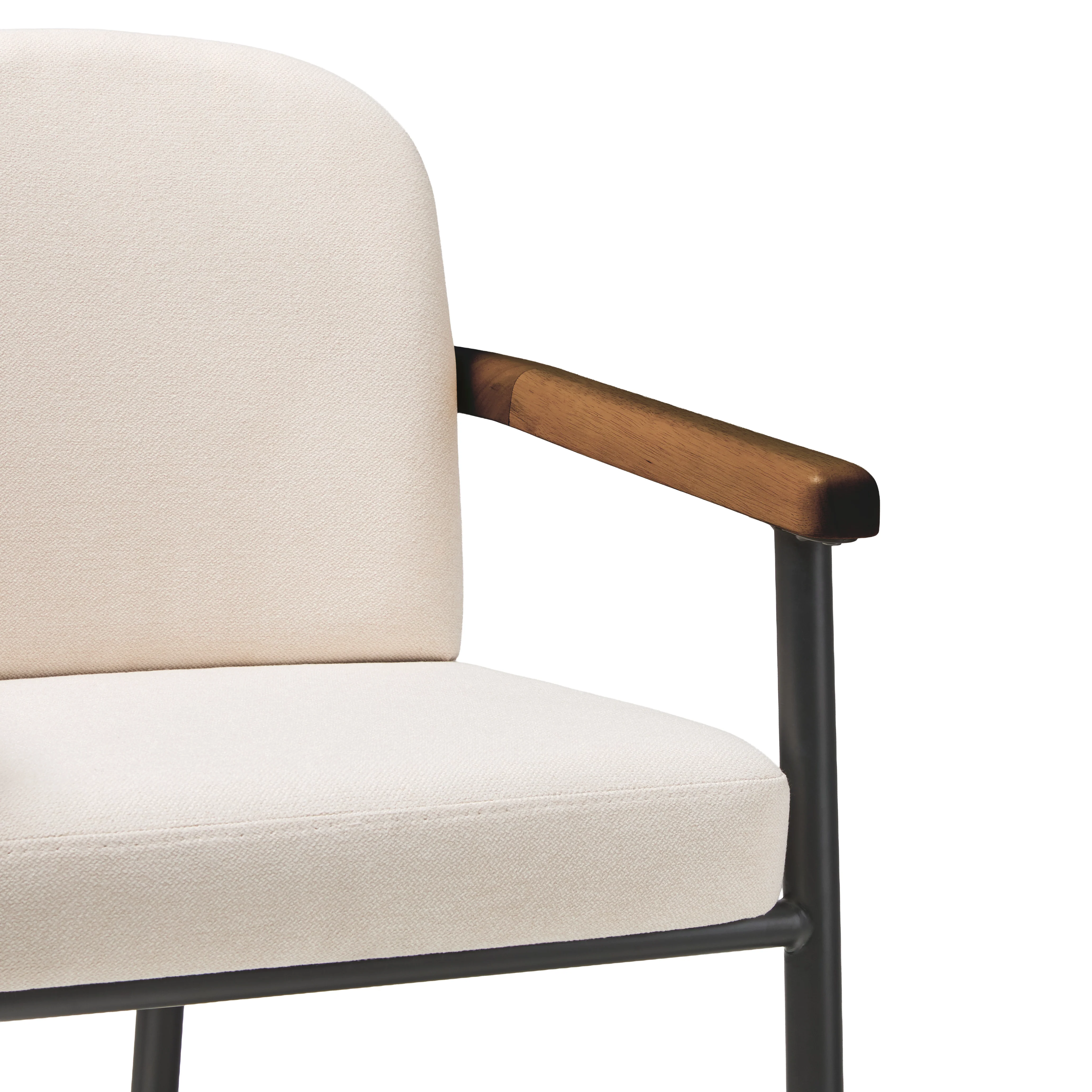 Samantha Modern Curved Wood and Metal Upholstered Dining Chair, Set of 2 - Image 30