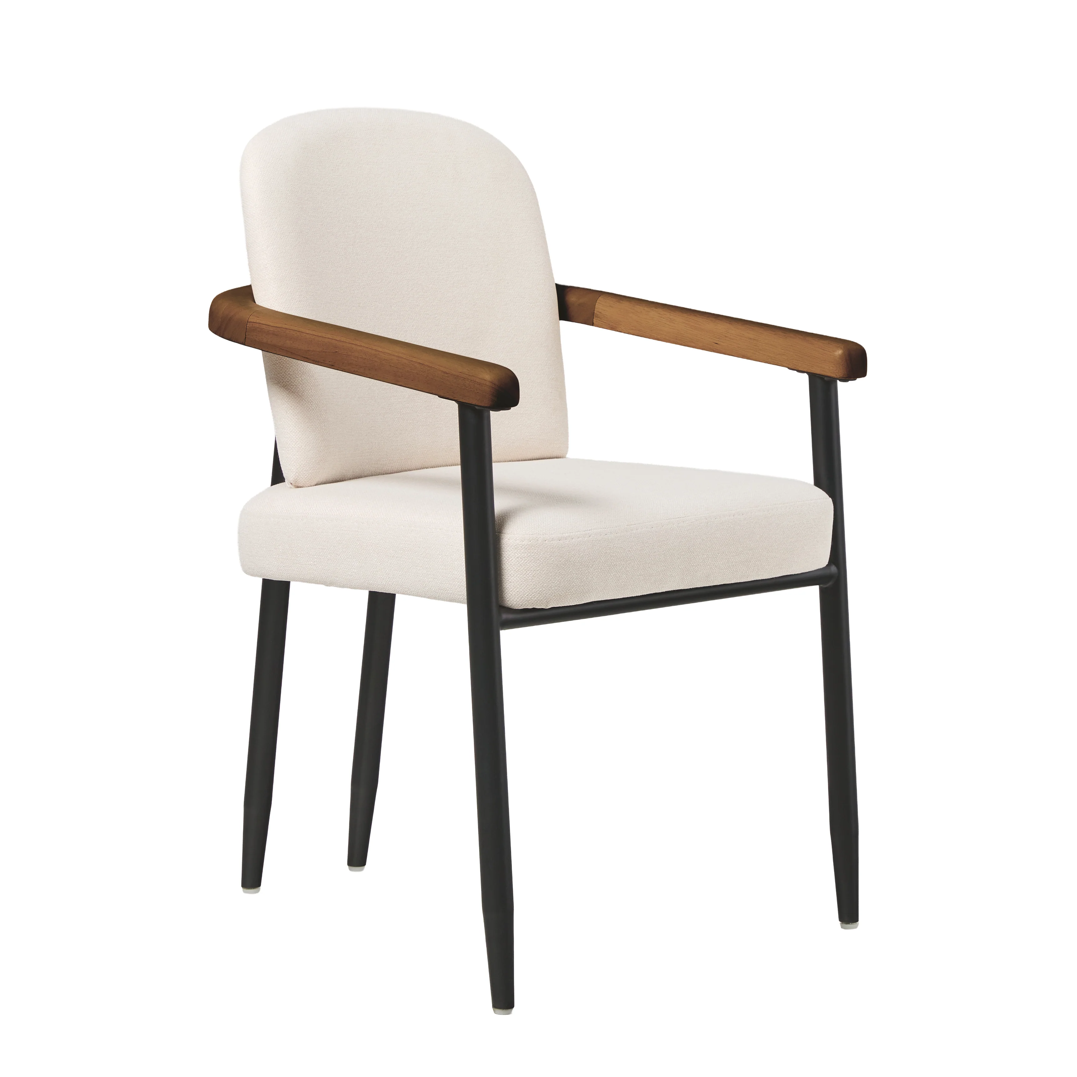 Samantha Modern Curved Wood and Metal Upholstered Dining Chair, Set of 2 - Image 31