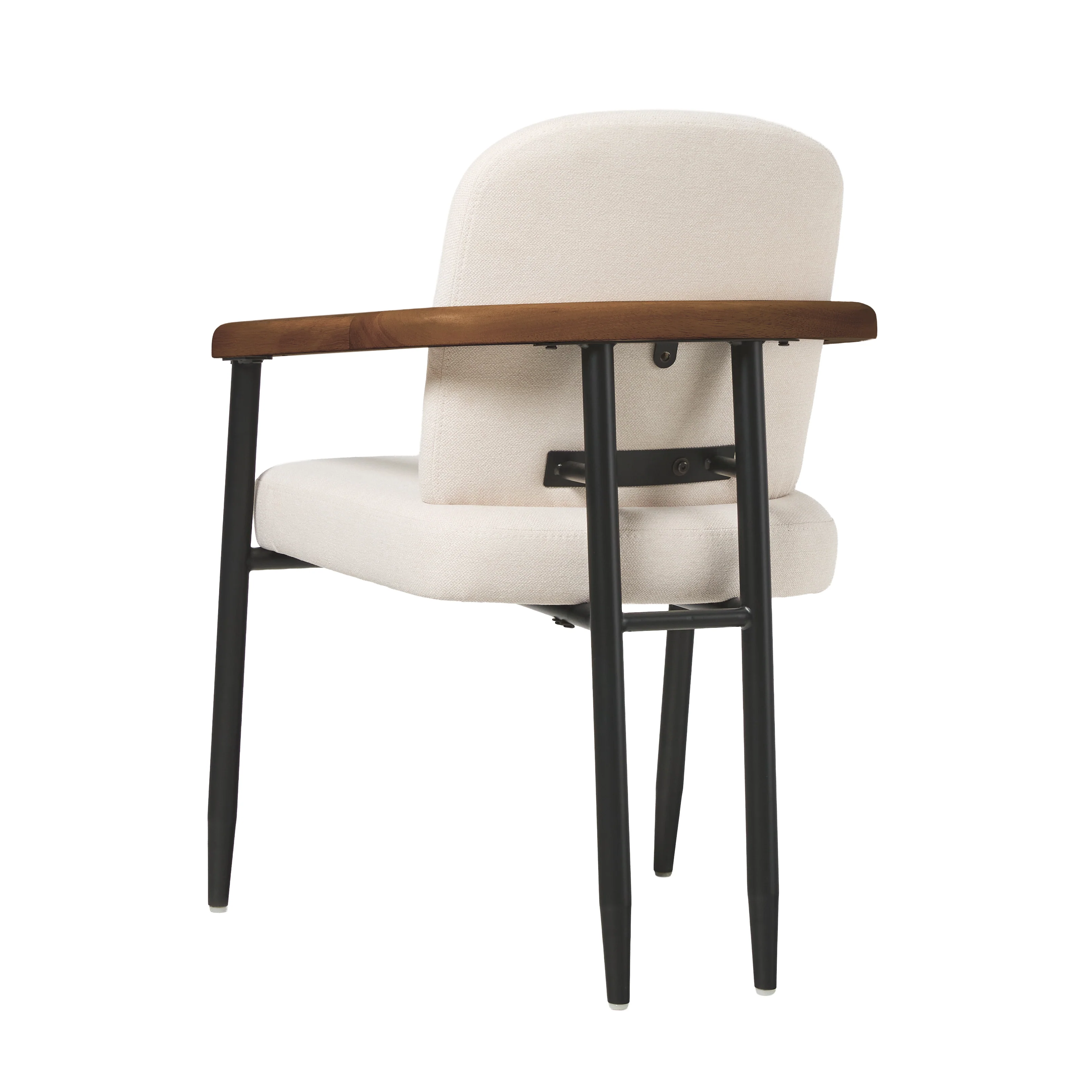 Samantha Modern Curved Wood and Metal Upholstered Dining Chair, Set of 2 - Image 33