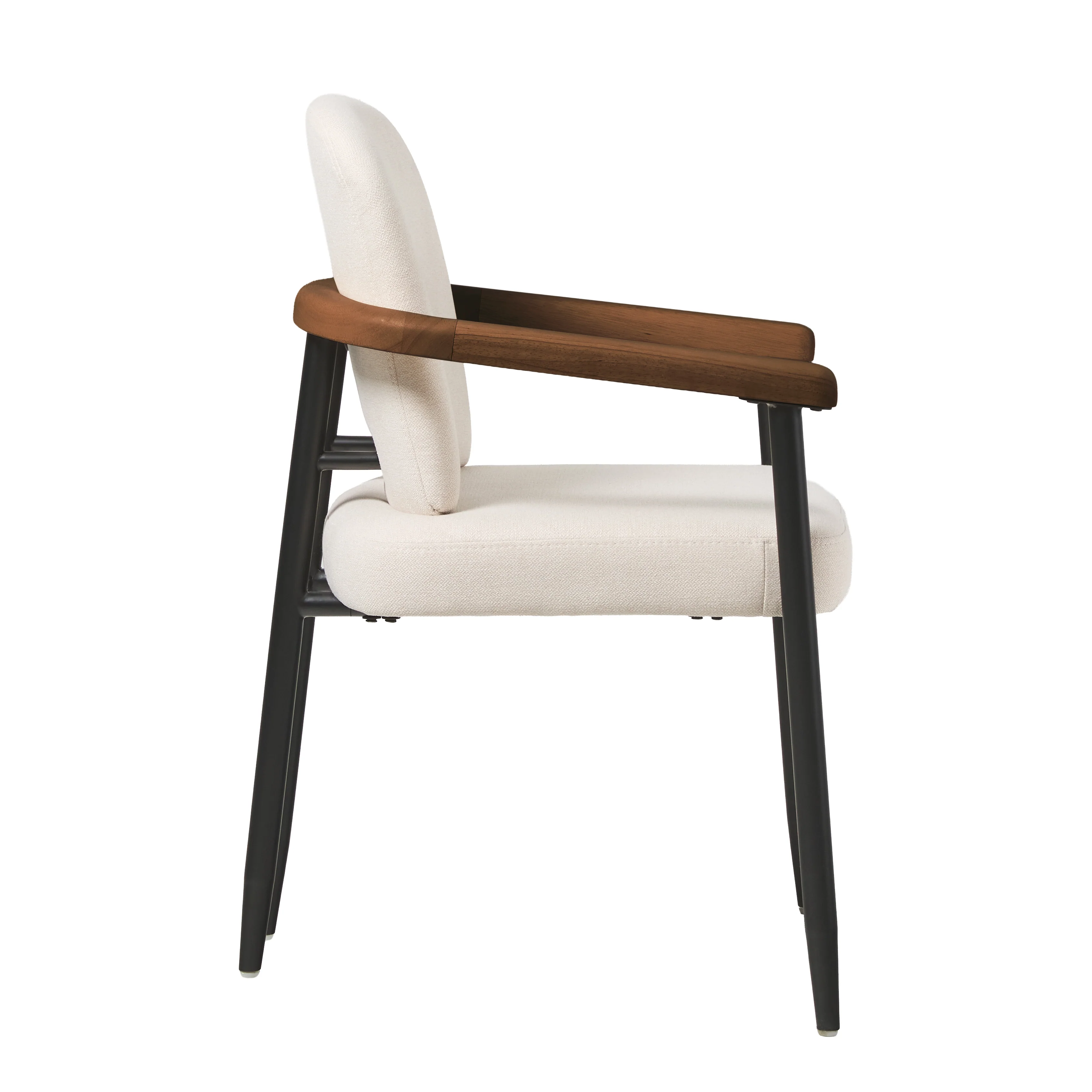 Samantha Modern Curved Wood and Metal Upholstered Dining Chair, Set of 2 - Image 34
