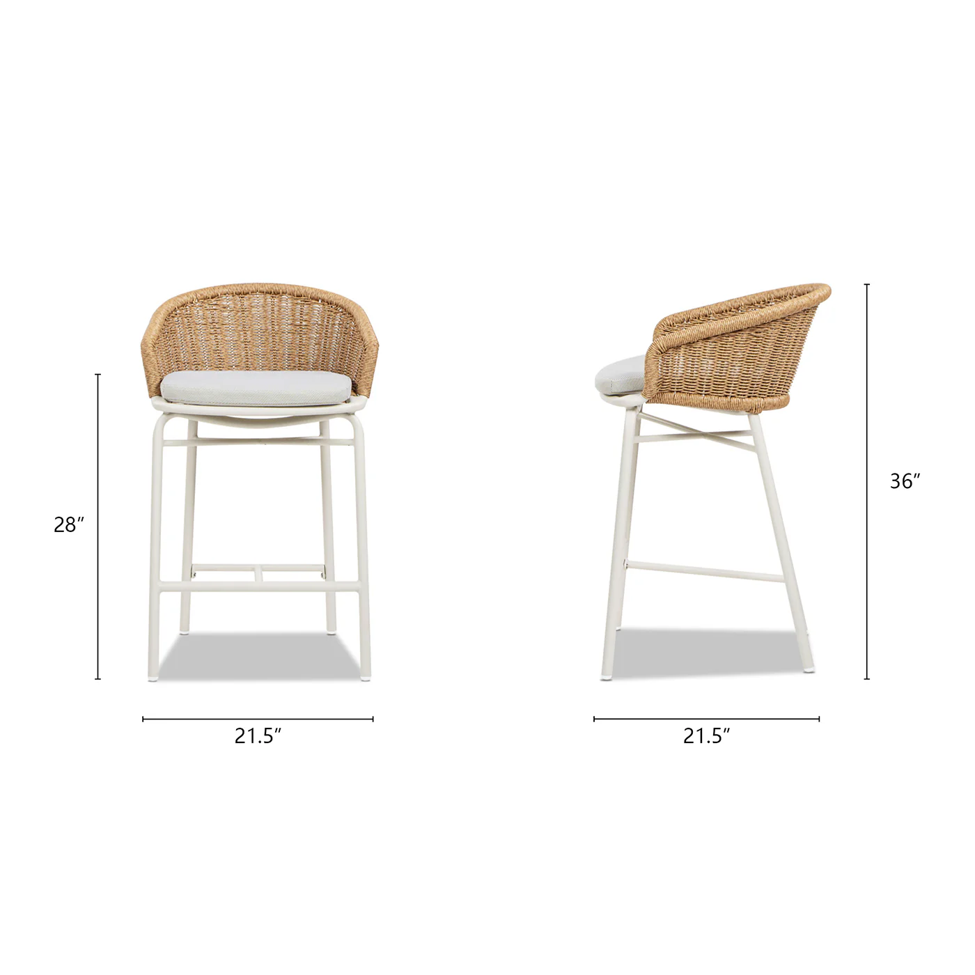 Santorini 28' Wicker Back Outdoor Bar Stool, Set of 2 - Image 10