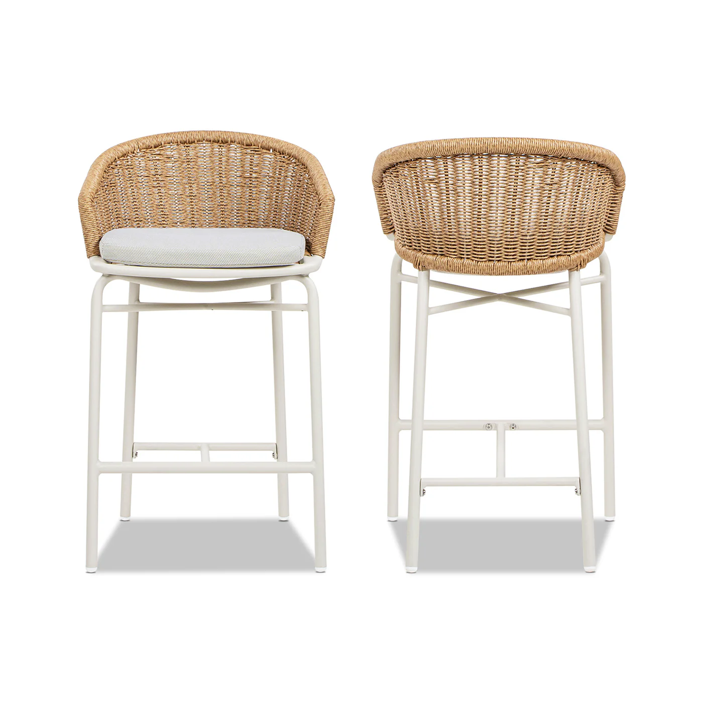 Santorini 28' Wicker Back Outdoor Bar Stool, Set of 2 - Image 7