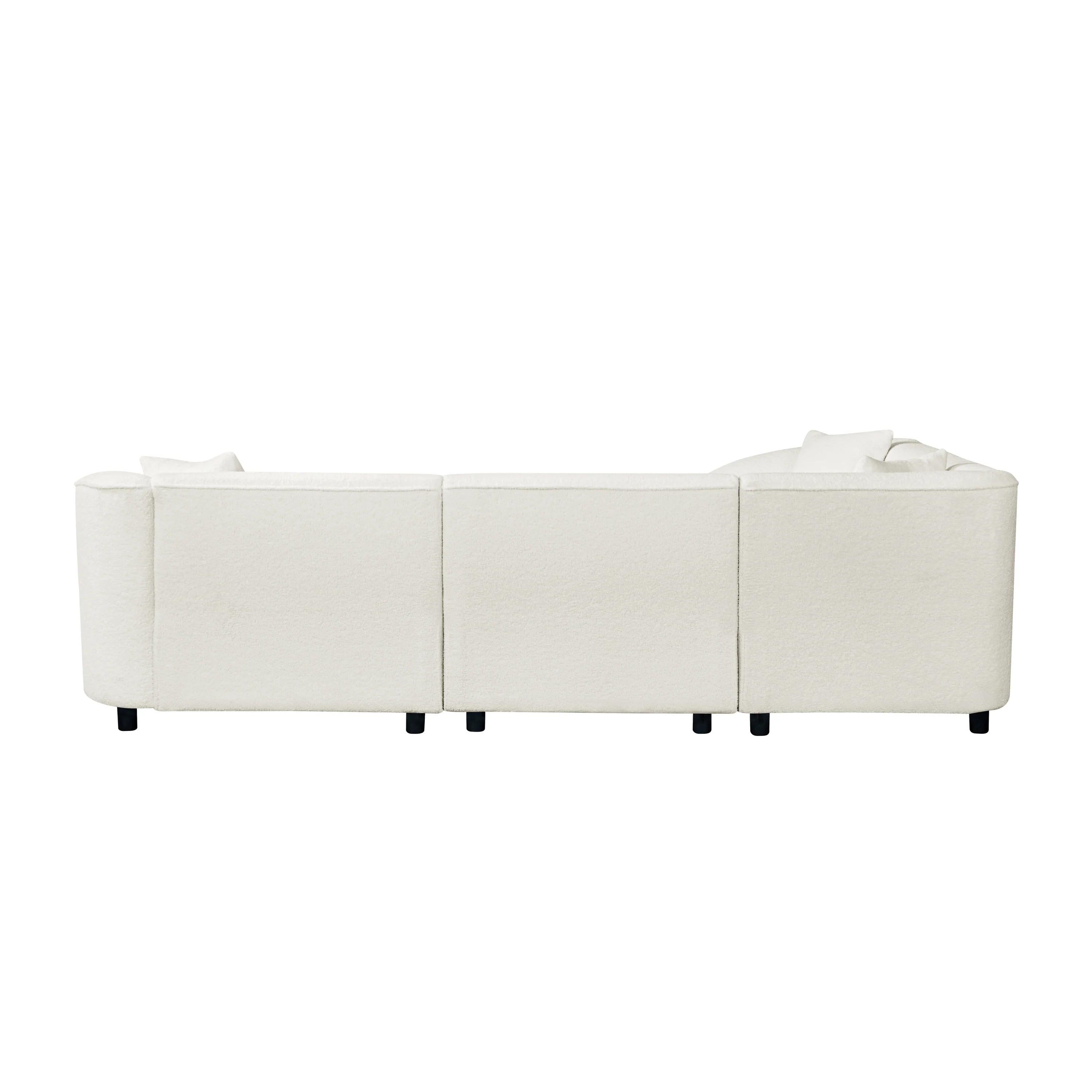 Sculptural Curved Contemporary Bouclé L-Shaped Sectional Sofa - Image 10