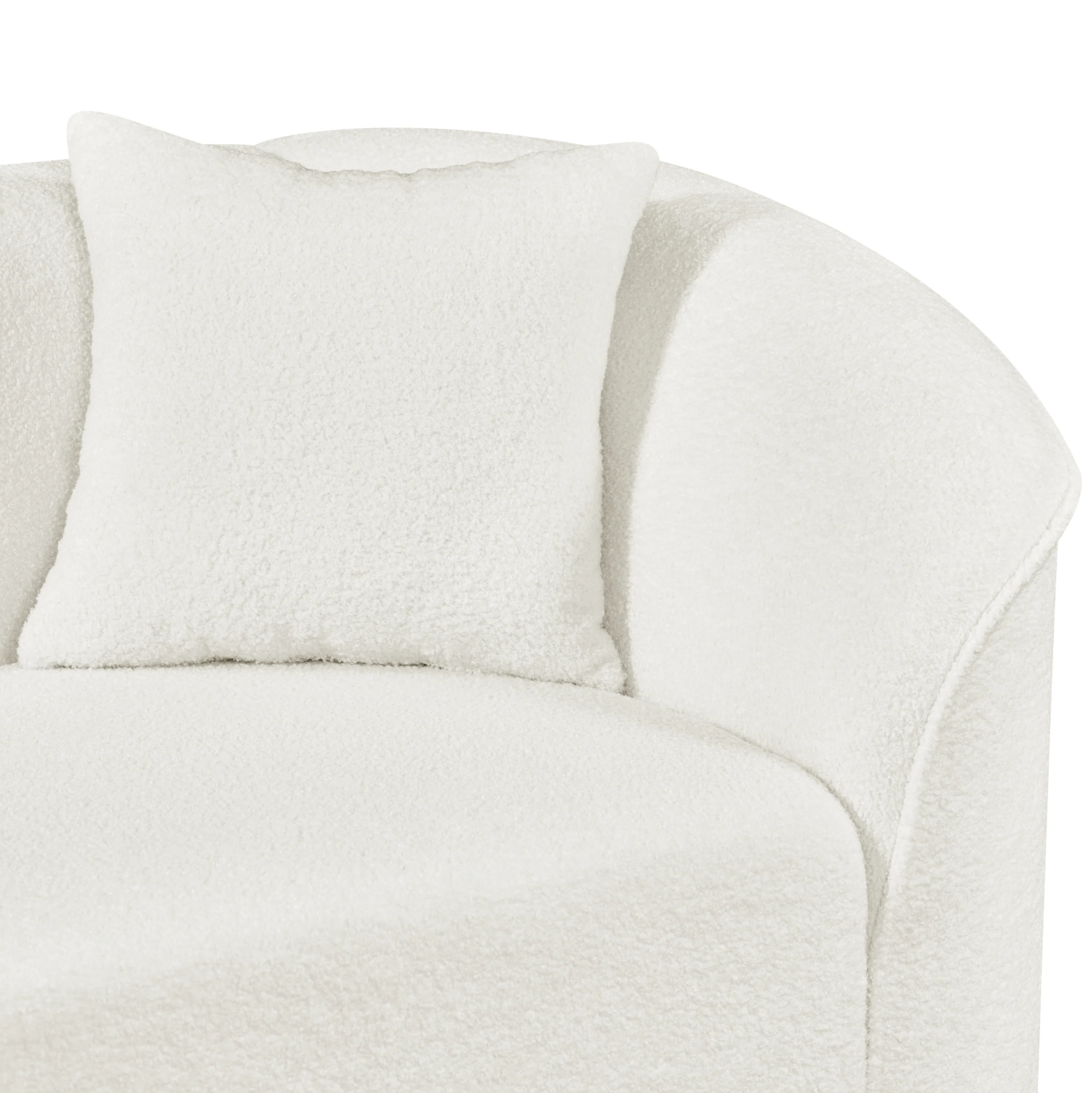 Sculptural Curved Contemporary Bouclé L-Shaped Sectional Sofa - Image 12