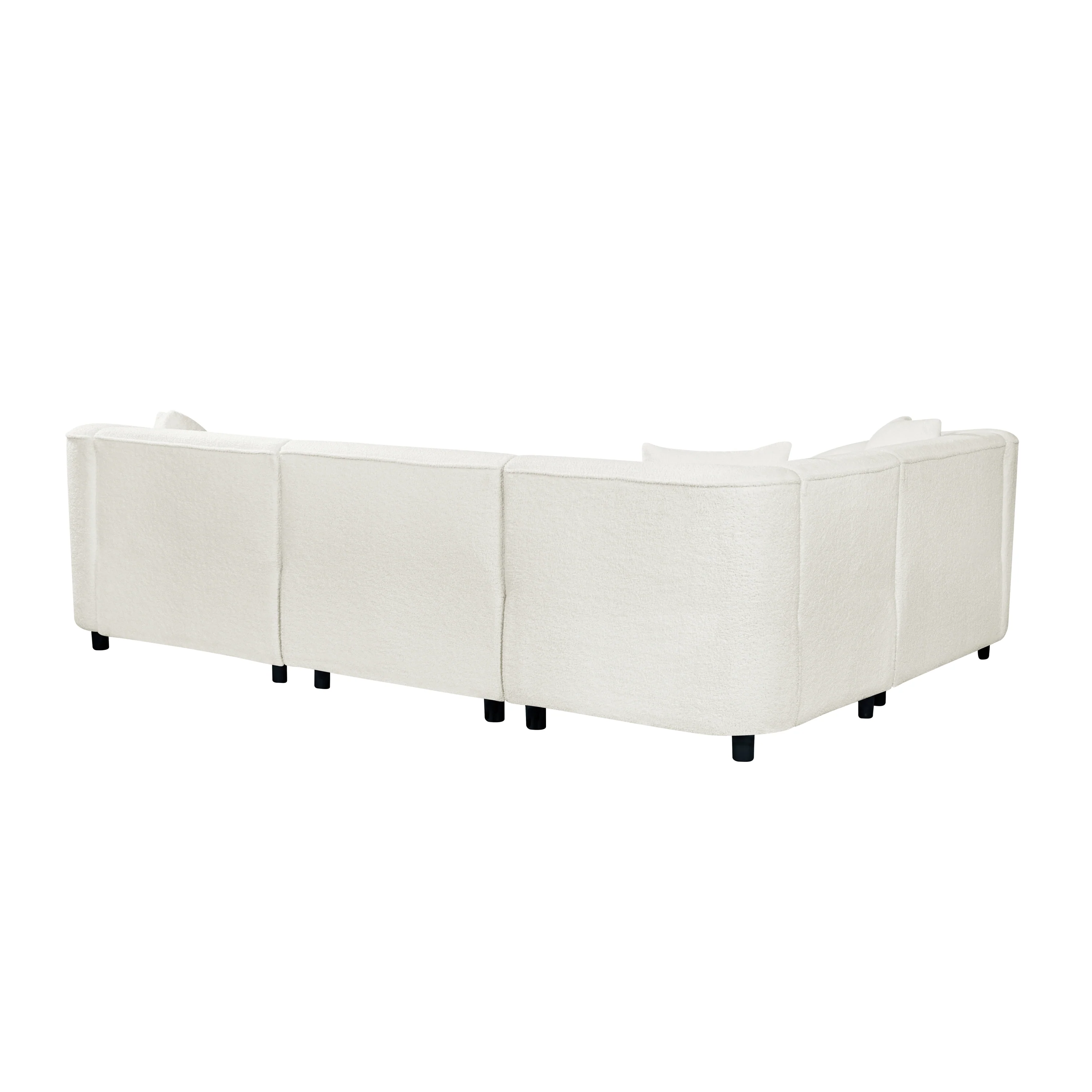 Sculptural Curved Contemporary Bouclé L-Shaped Sectional Sofa - Image 13