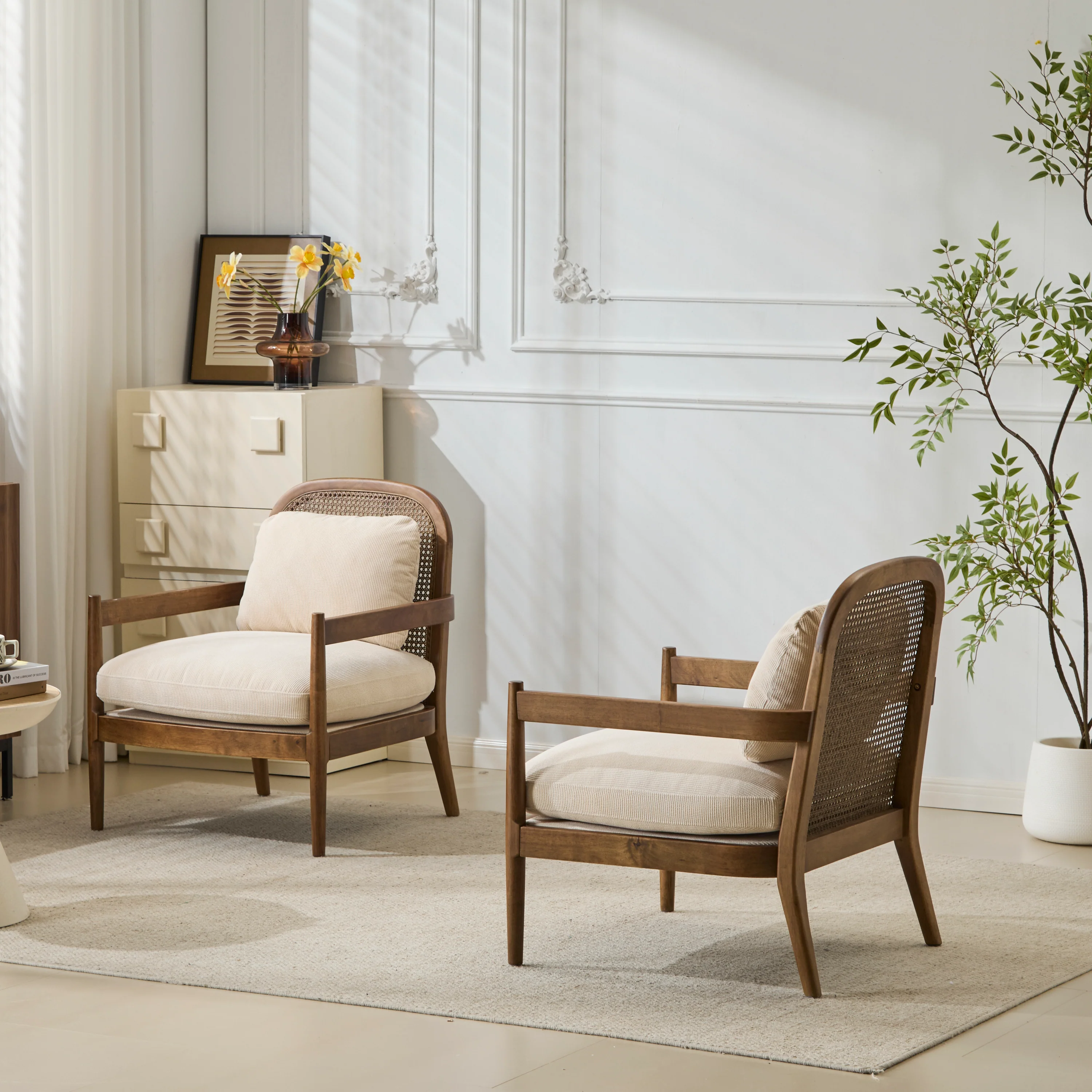 Walker Edison | Set of 2 Mid-Century Modern Accent Chairs - Image 3