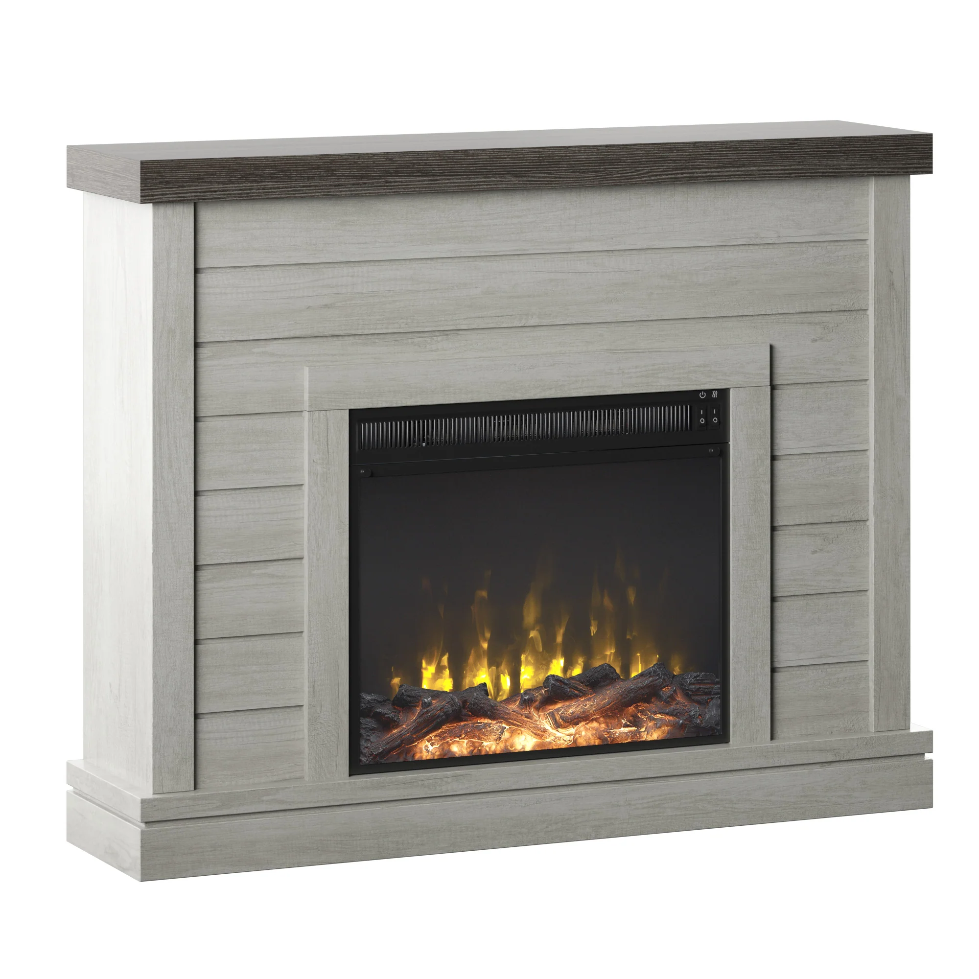 Shiplap Wall Mantel Electric Fireplace - Image 10