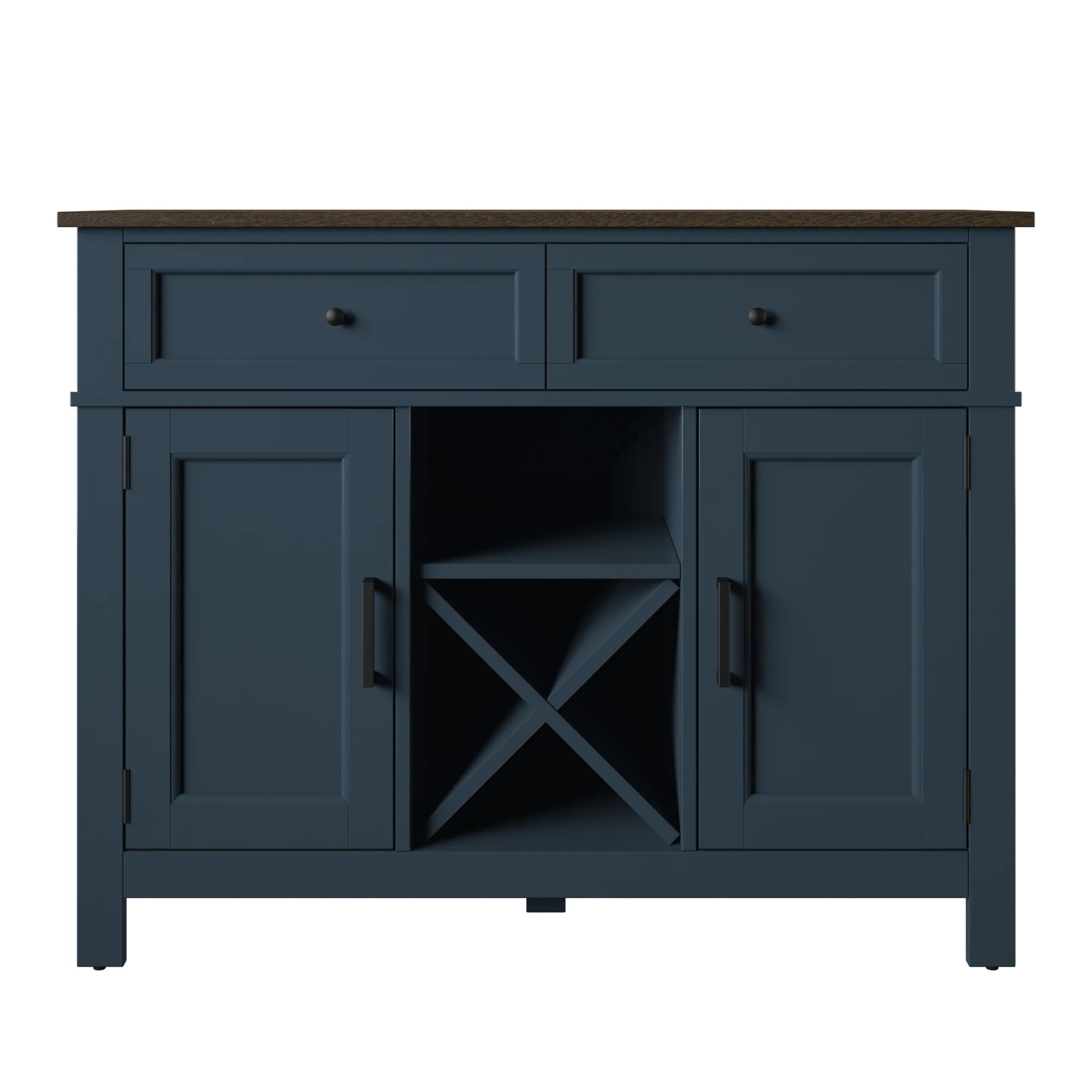 Farmhouse Buffet Sideboard with Wine Shelving and Stemware Storage - Image 18