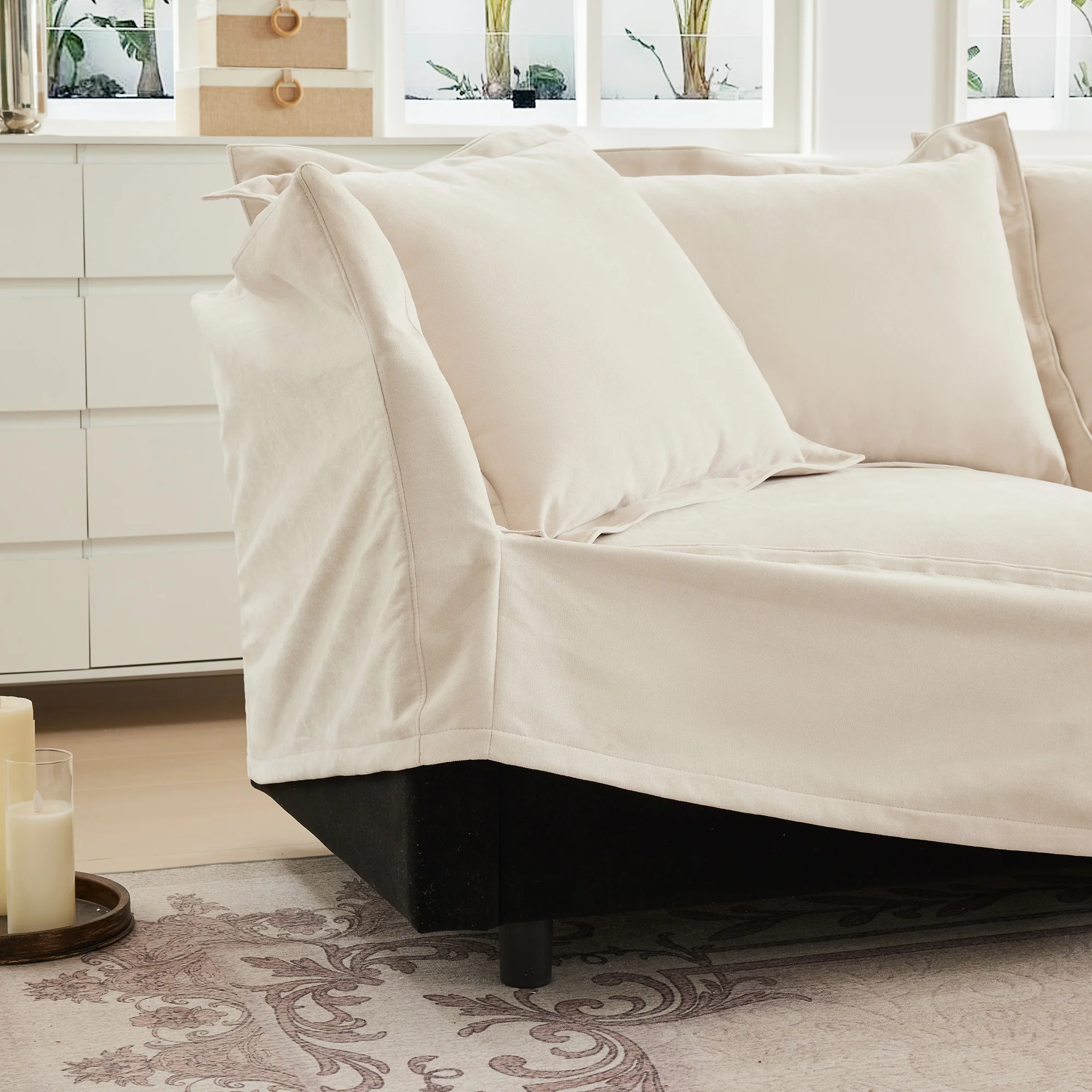 Walker Edison | Slip-covered Deep Seat Comfy Accent Chair - Image 10