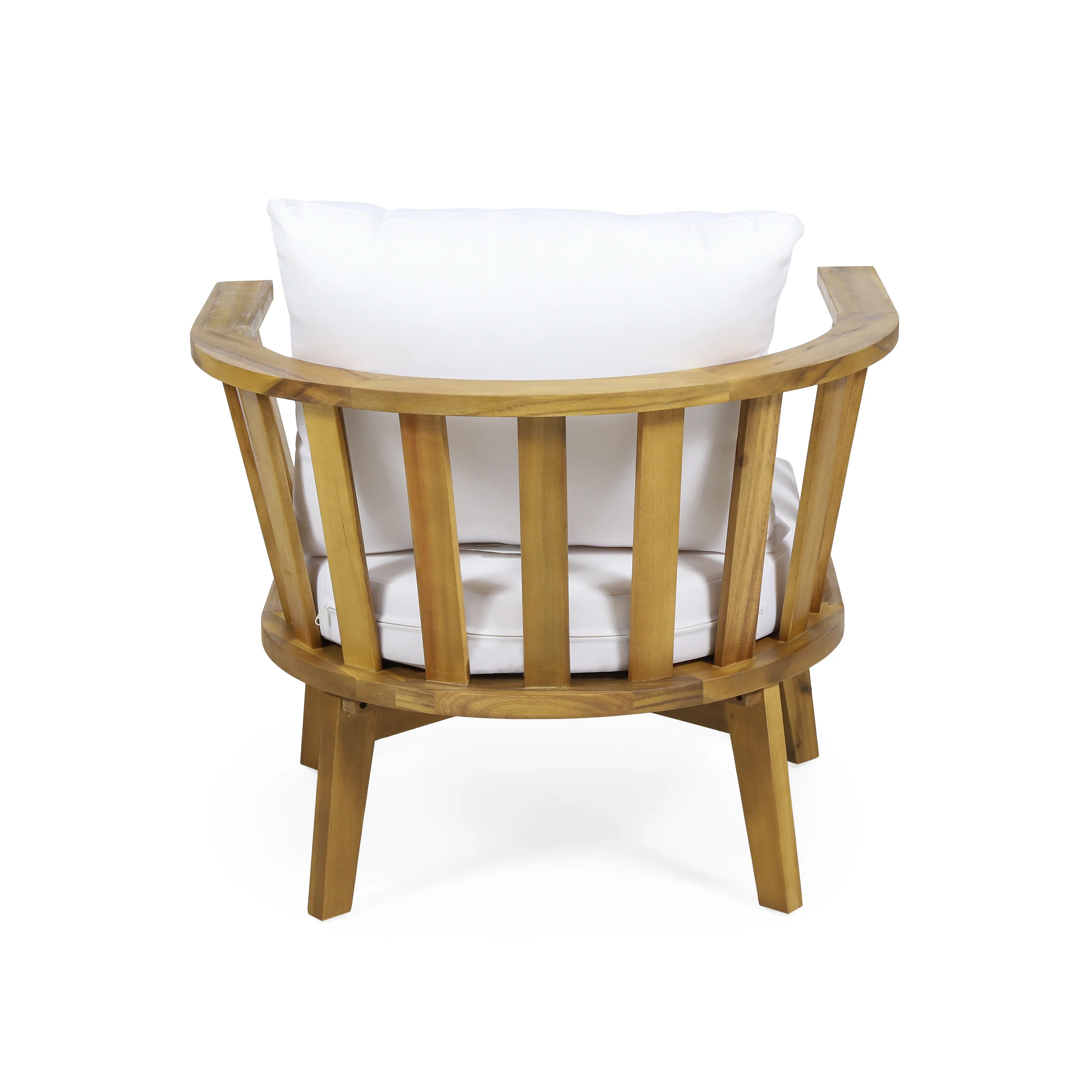 Walker Edison | Teak Acacia Wood Outdoor Patio Club Chair Set of 2 - Image 10